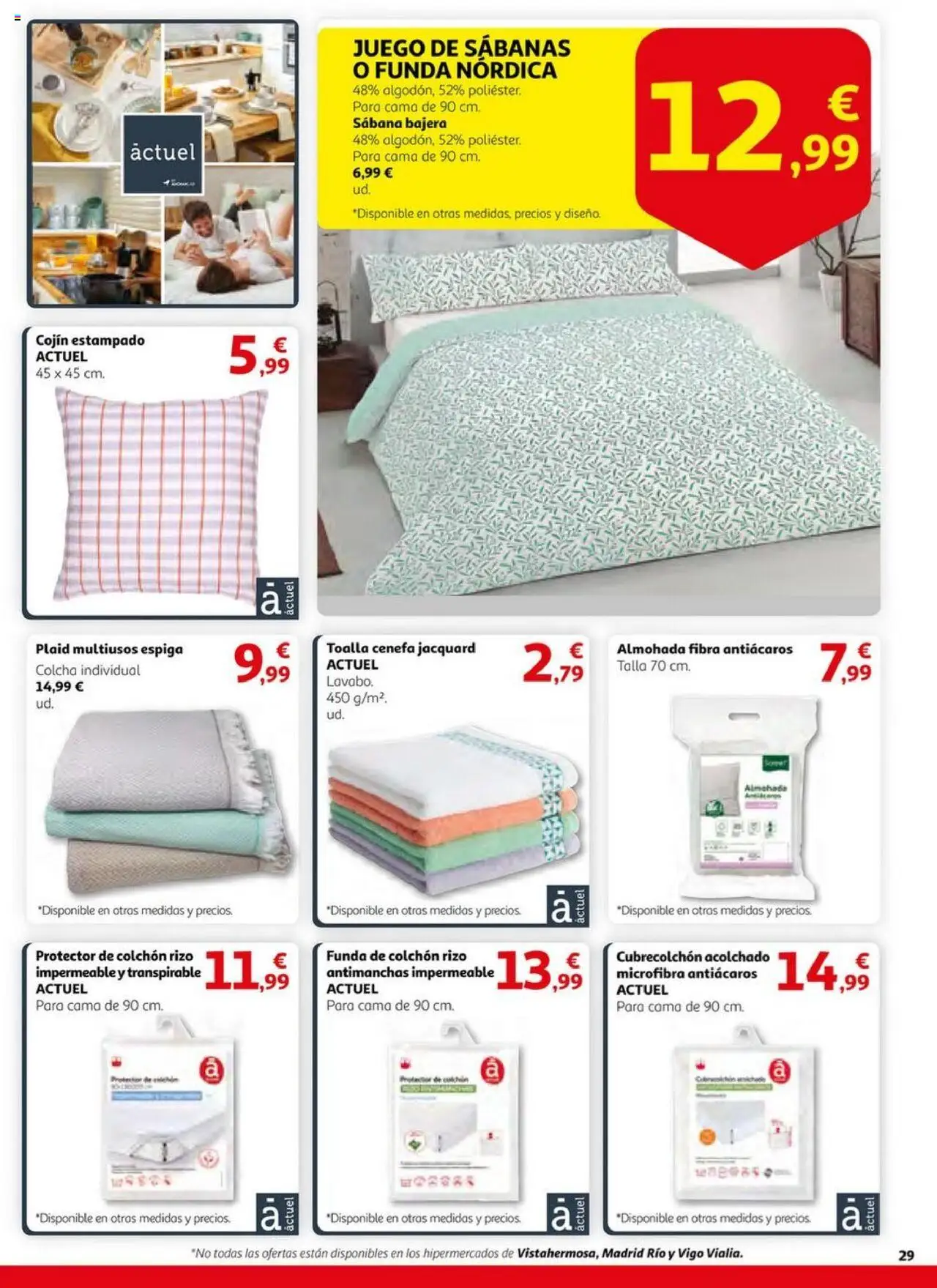 Alcampo - HG Unificado Madrid │ válido desde el 01.07.2025 | Página: 29 | Productos: Juego de sábanas, Colchon, Cama, Colcha