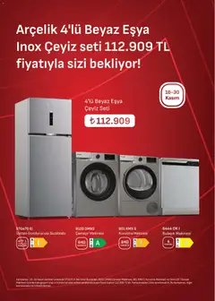16.11.2025 tarihinden itibaren geçerli olan Arçelik kataloğu önizlemesi | Sayfa: 4 | Ürünler: Kurutma makinesi, Buzdolabı, Çamaşır makinesi, Bulaşık makinesi