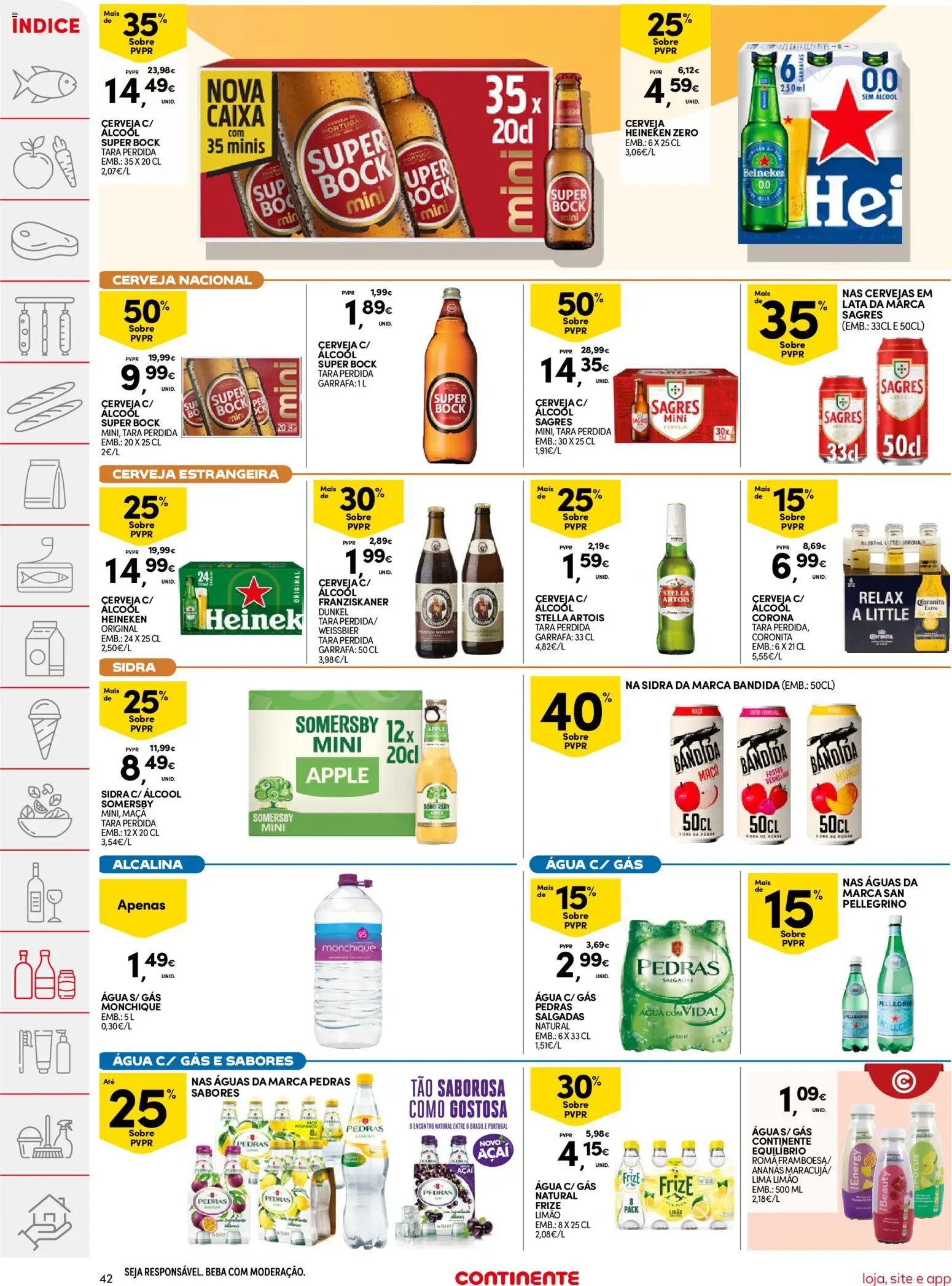 Continente folheto │ válido de 10.03.2026 | Página: 42 | Produtos: Super bock, Caixa, Maça, Somersby