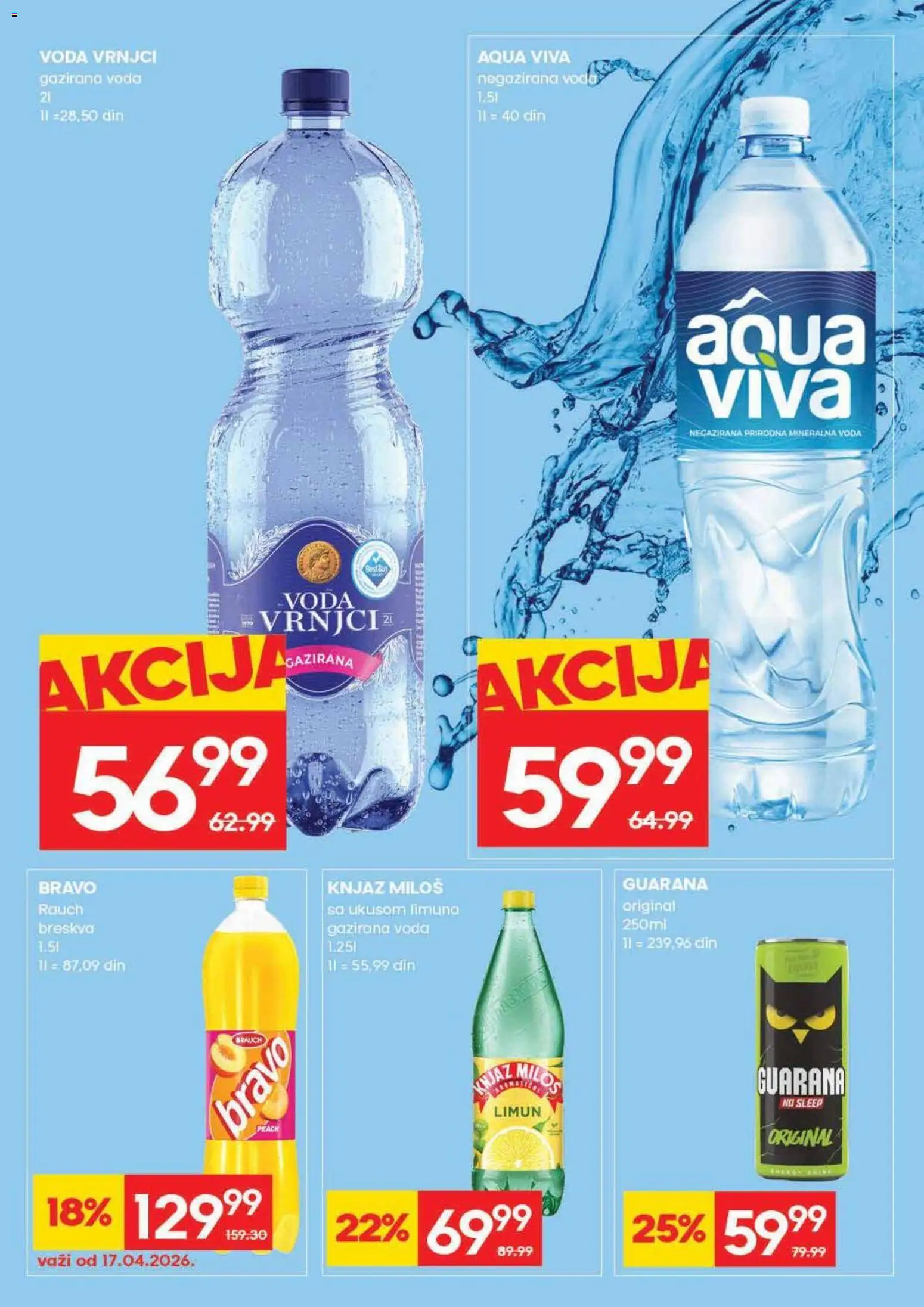 Idea katalog - važi od 16.04.2026 | Strana: 24 | Proizvode: Voda, Mineralna voda, Limun, Breskva