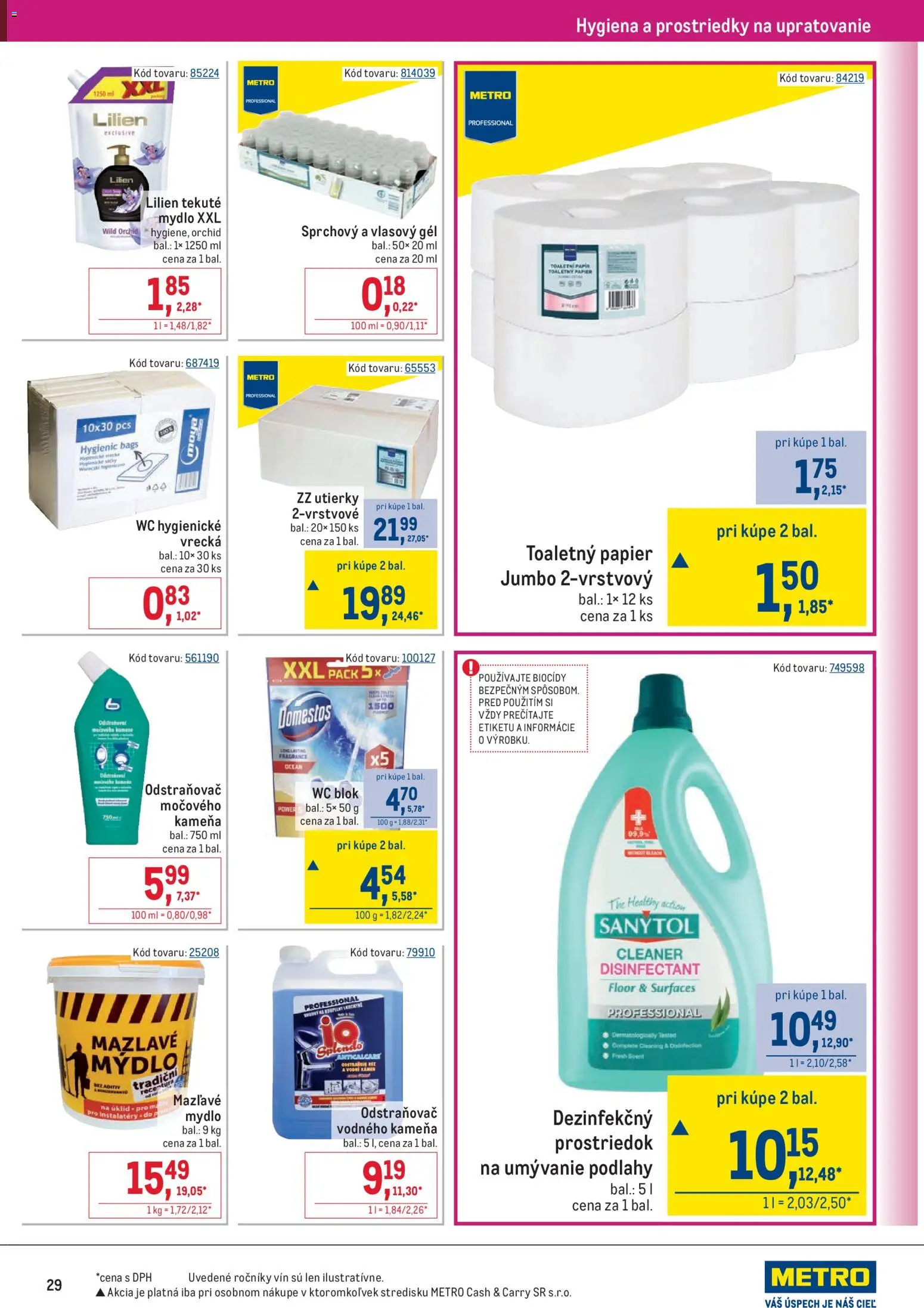 Nové Metro akcie – leták je platný od 28.01.2026 | Strana: 29 | Produkty: Wc, Sanytol, Toaletný papier, Wc blok