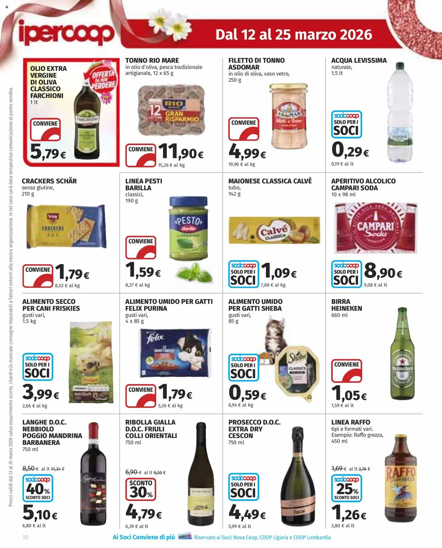 Volantino Ipercoop del 12.03.2026 | Pagina: 10 | Prodotti: Acqua, Maionese, Olio, Data