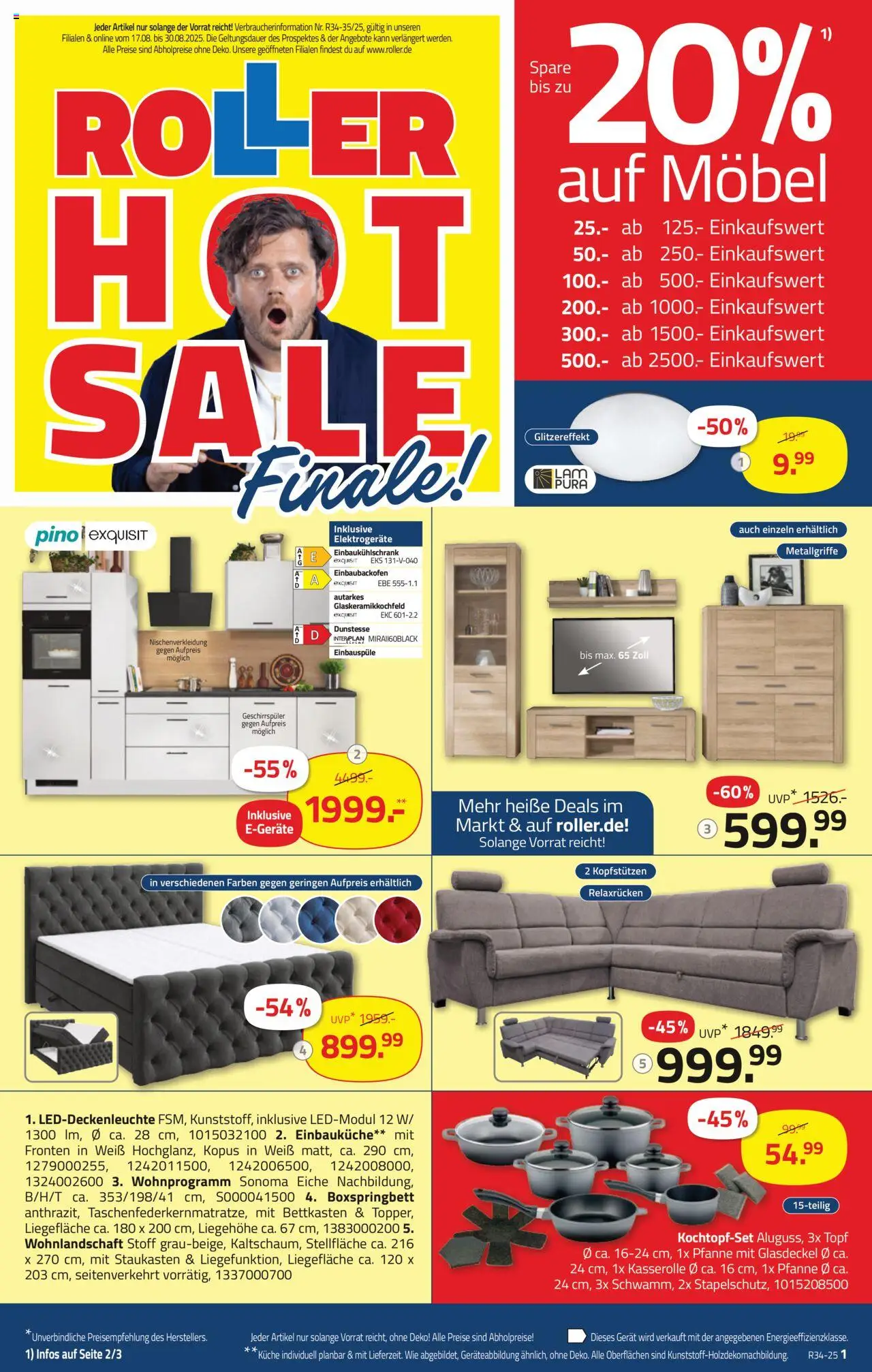Roller Prospekt 	 - gültig ab dem 17.08.2025 | Seite: 3 | Produkte: Einbauküche, Wohnlandschaft, Boxspringbett, Küche