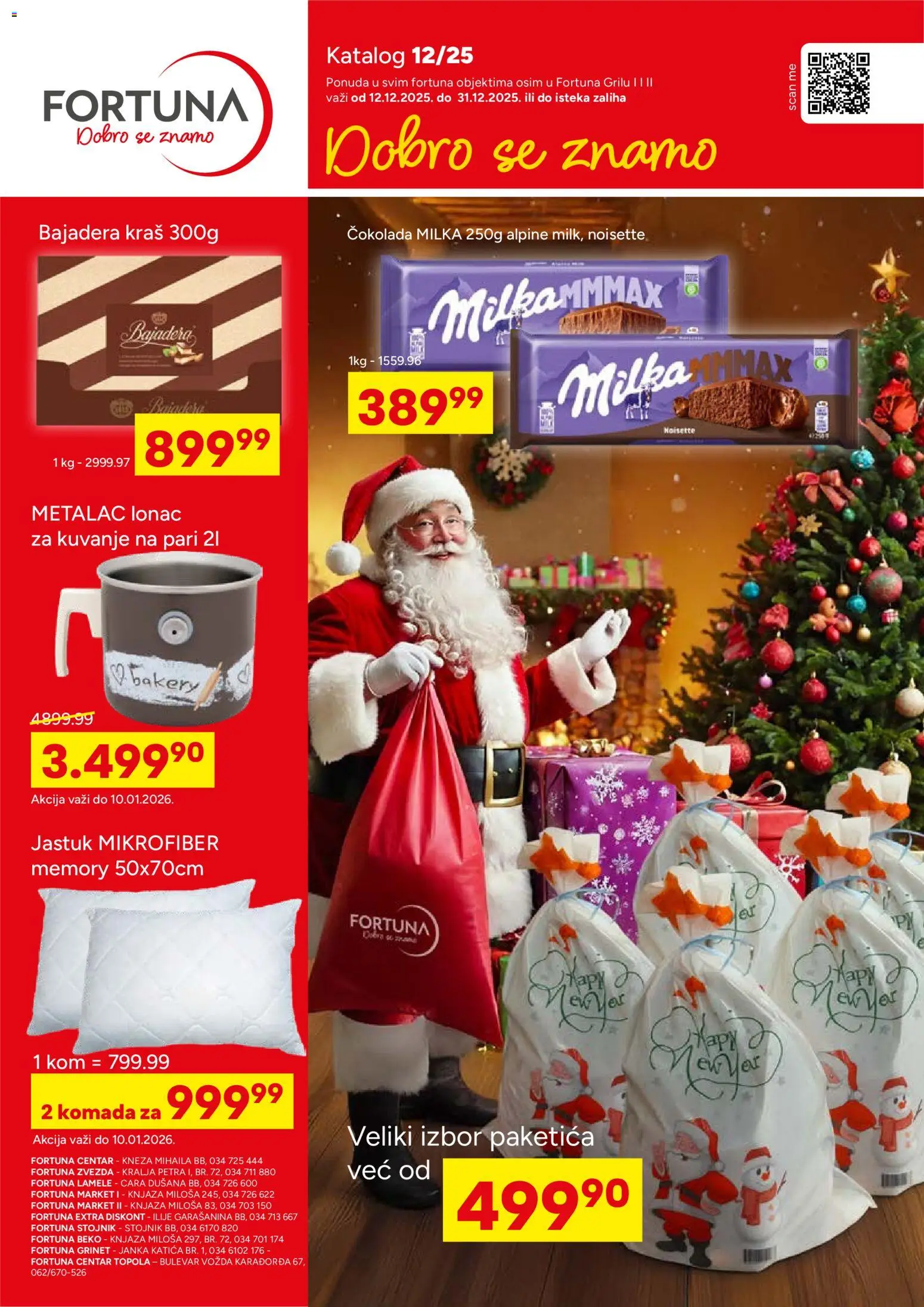 Fortuna Market katalog - važi od 12.12.2025 | Strana: 1 | Proizvode: Jastuk, Milka, Čokolada