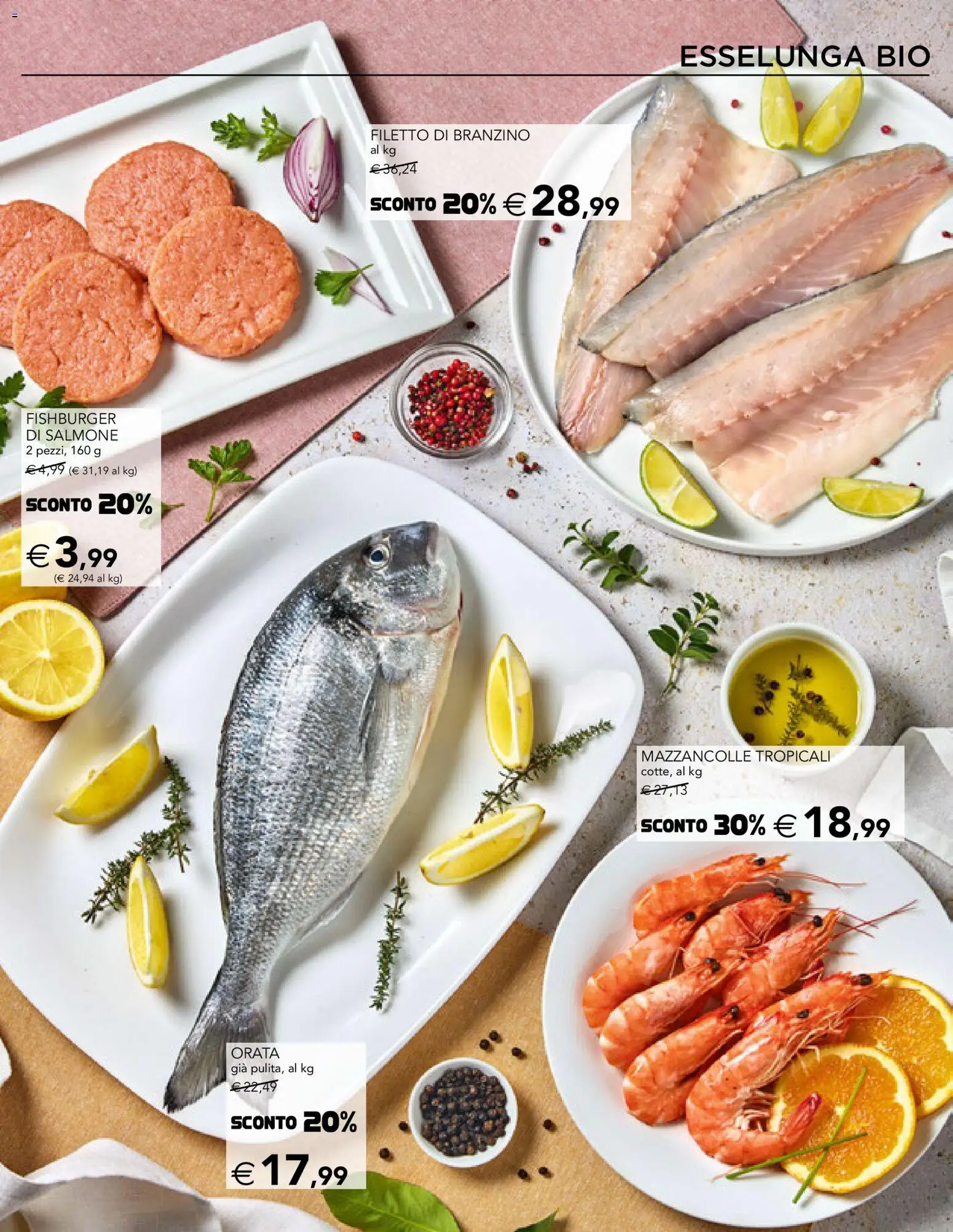 Volantino Esselunga S del 26.02.2026 | Pagina: 7 | Prodotti: Salmone, Mazzancolle, Branzino, Orata