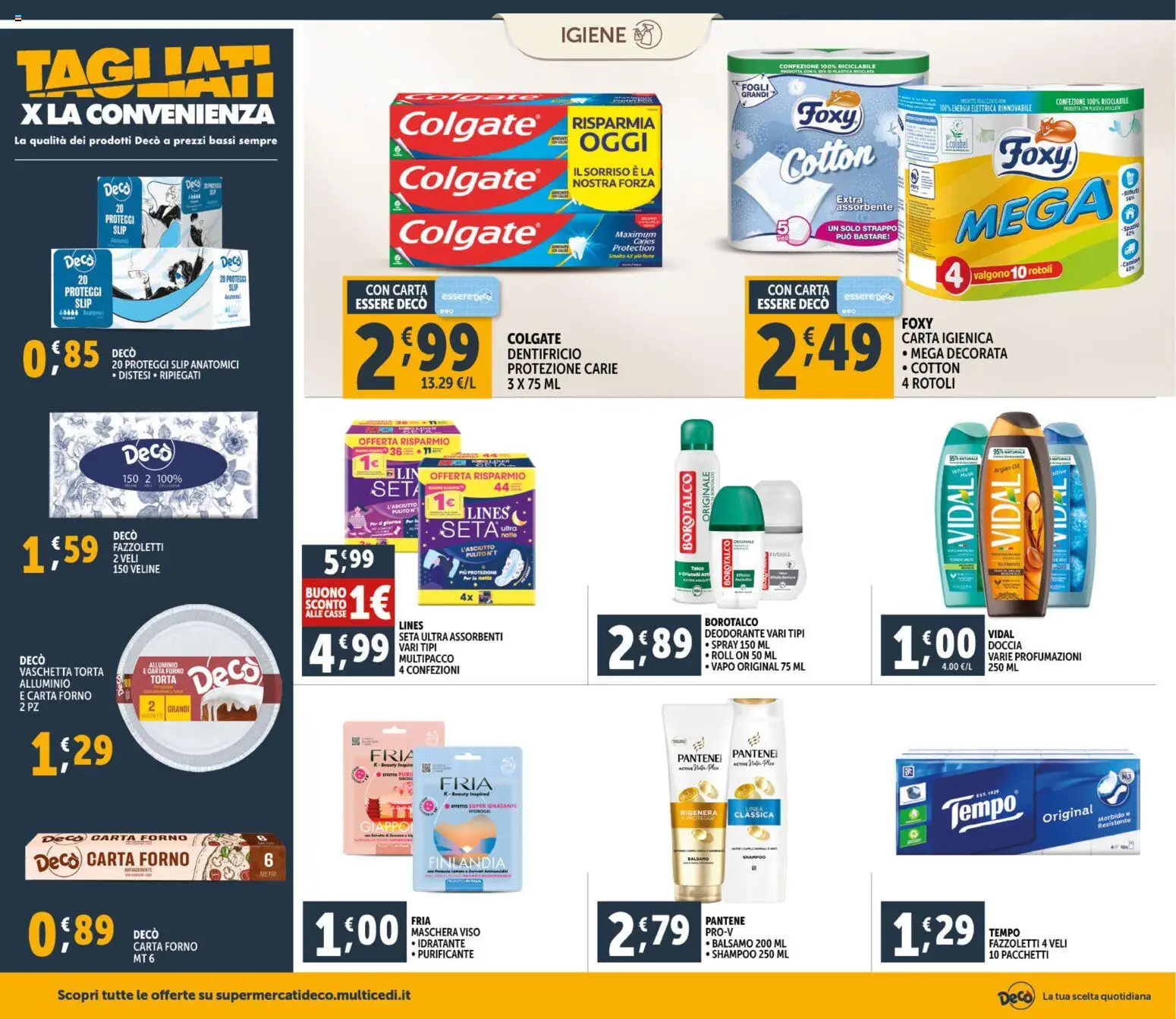 Volantino Decò del 06.03.2026 | Pagina: 18 | Prodotti: Maschera, Carta igienica, Deodorante, Veline