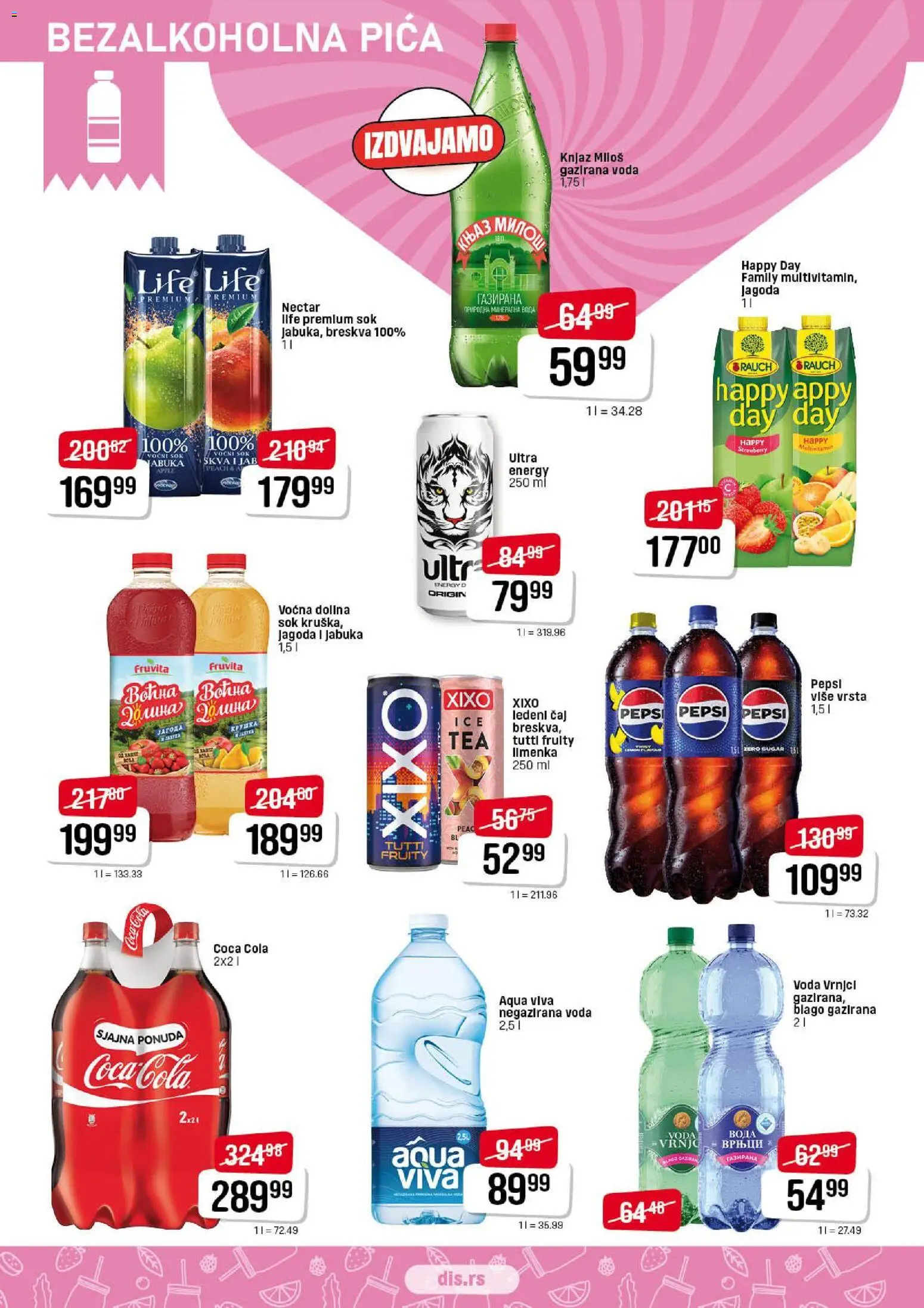 DIS katalog - važi od 12.02.2026 | Strana: 10 | Proizvode: Negazirana voda, Fruvita, Pica, Pepsi