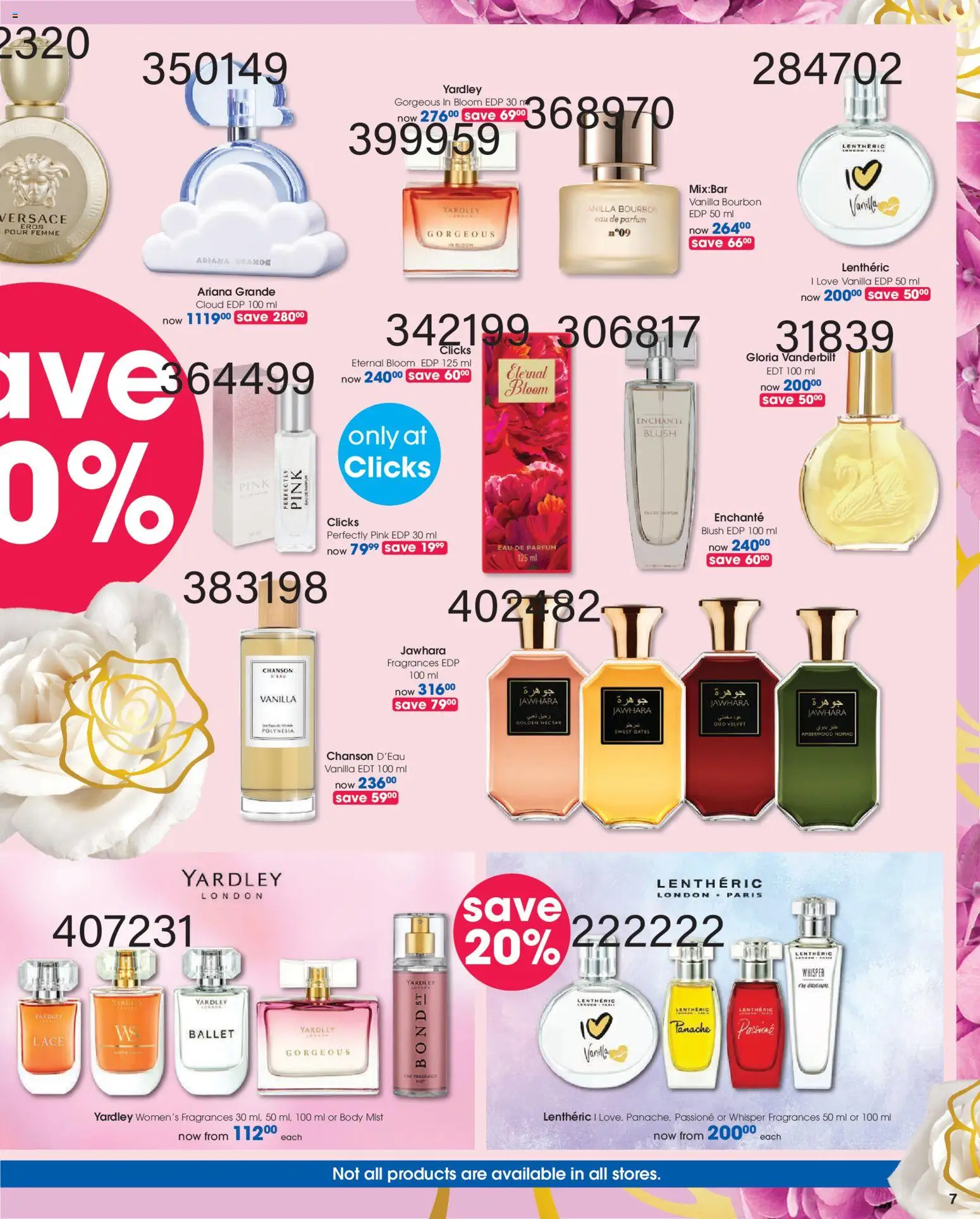 New Clicks catalogue – valid from 23.04.2026 | Page: 7 | Products: Dates, Fragrance, Blush, Bourbon