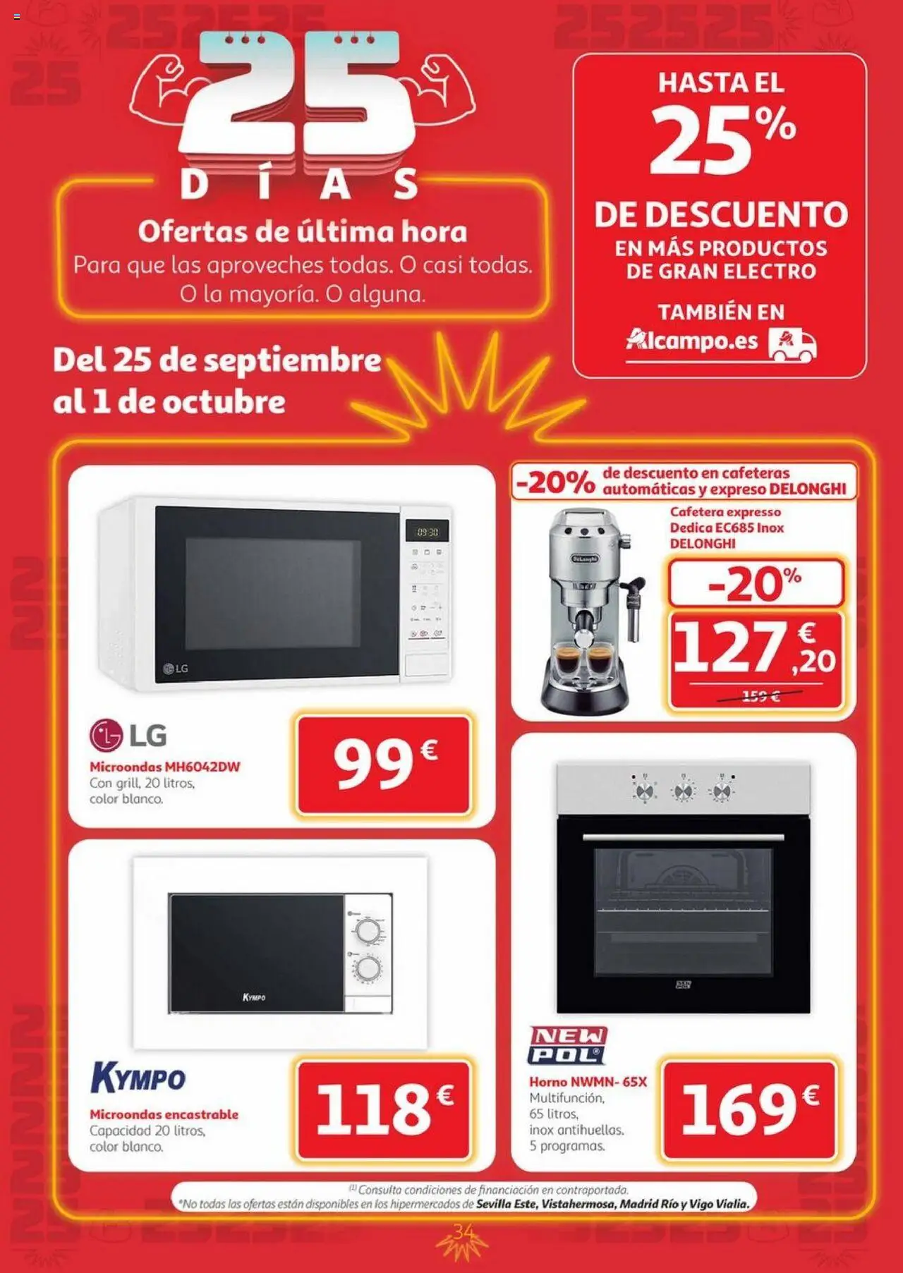 Alcampo - Canarias │ válido desde el 25.09.2025 | Página: 34 | Productos: Horno, Cafetera