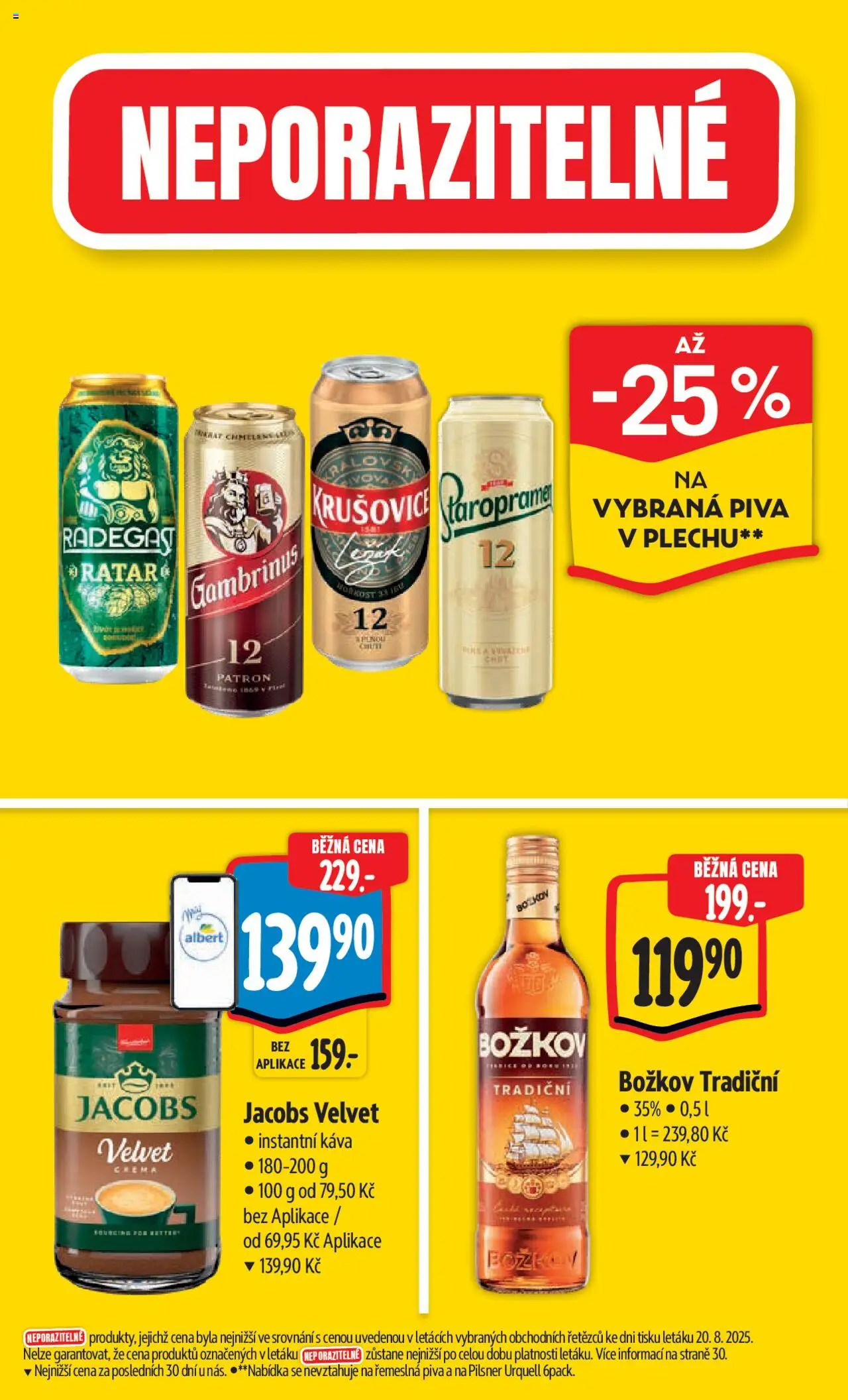 Albert leták - Hypermarket od 27.08.2025 | Strana: 5 | Produkty: Jacobs, Velvet, Crema, Gambrinus