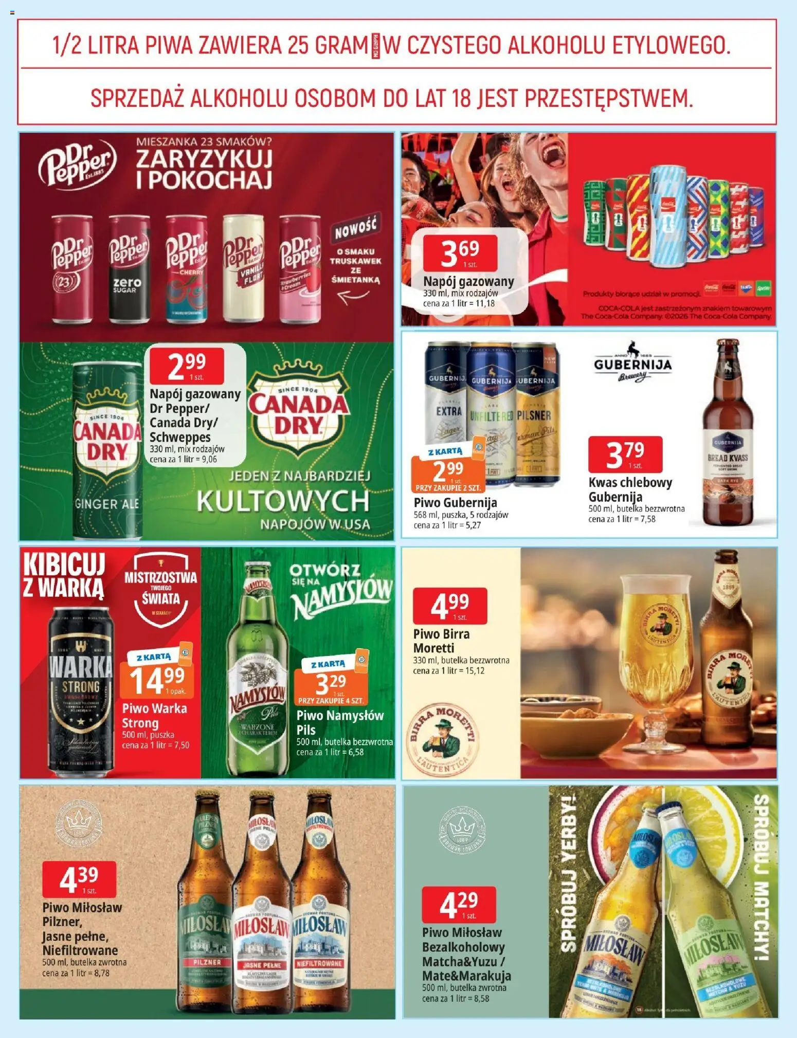 E.Leclerc gazetka - Zielona Góra od 28.04.2026 | Strona: 18 | Produkty: Karta, Kwas chlebowy, Piwo Warka, Piwo