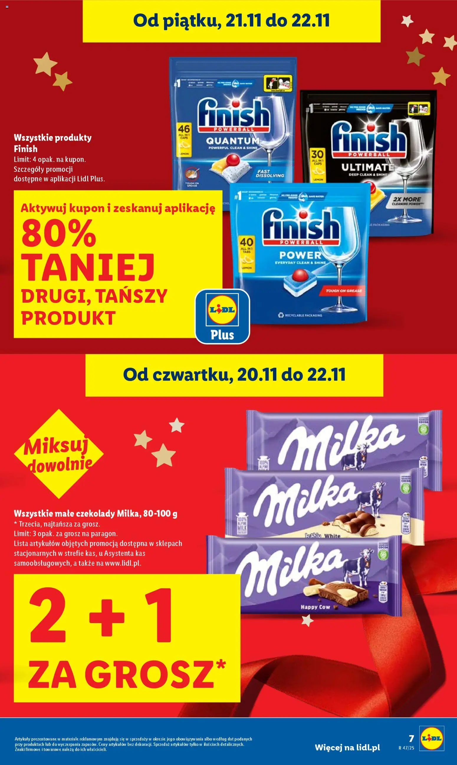 Lidl Gazetka od 20.11.2025 | Strona: 7 | Produkty: Czekolady, Milka, Finish