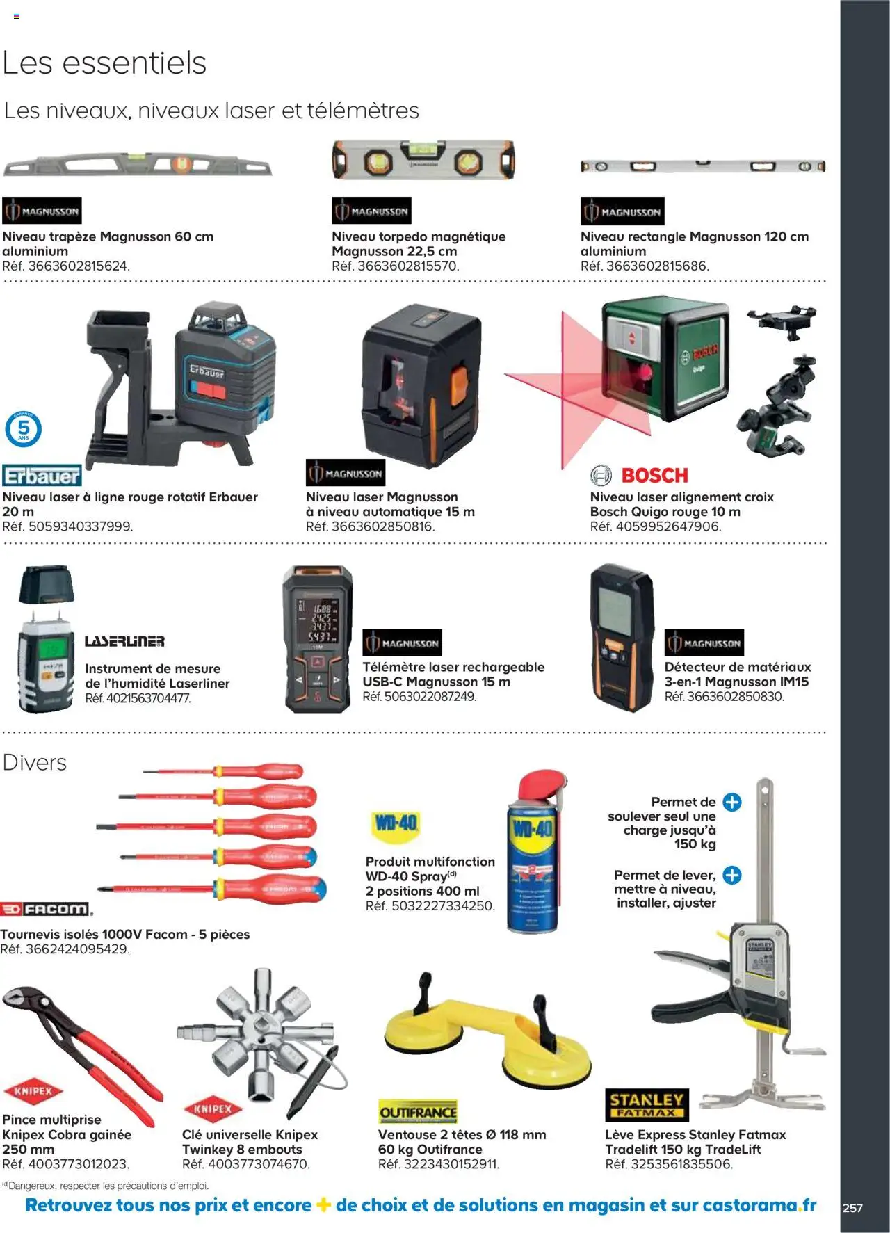 {H1} | Page: 257 | Produits: Tournevis, Clé