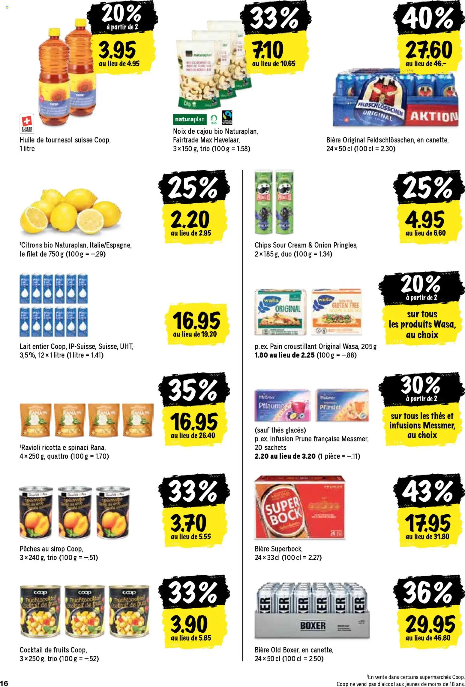 Coop aktionen FR – gültig ab 05.03.2026 | Seite: 16 | Produkte: Boxer, Chips, Pfirsich