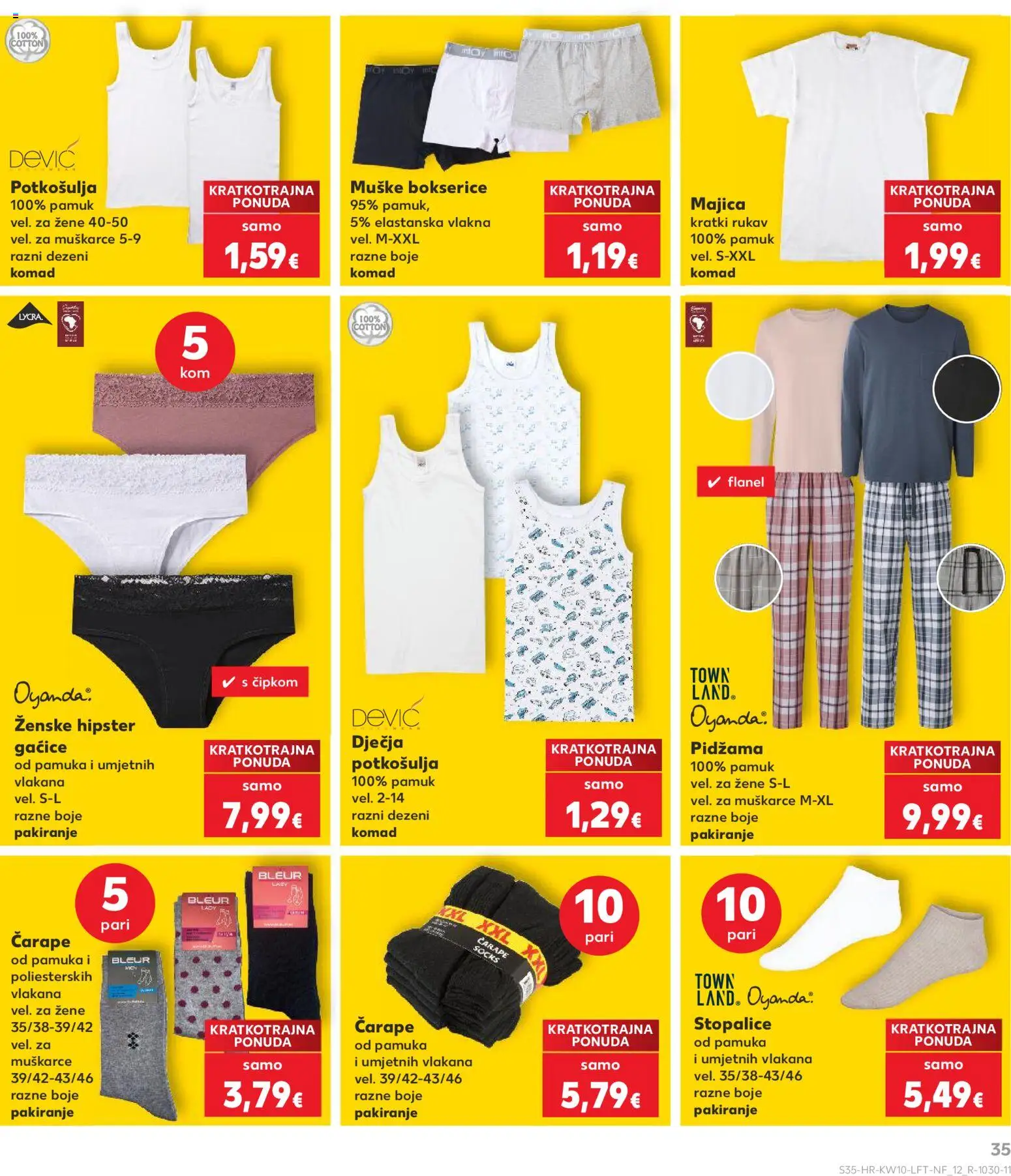 Kaufland katalog | vrijedi od 04.03.2026 | Stranica: 35 | Proizvodi: Majica, Gaćice, Pidžama, Bokserice