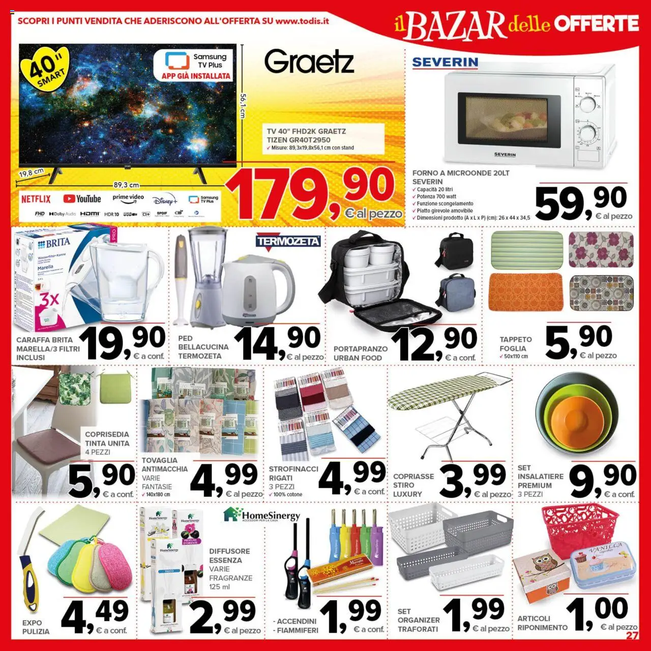 Volantino Todis del 18.09.2025 | Pagina: 27 | Prodotti: Caraffa, Piatto, Forno, Tovaglia