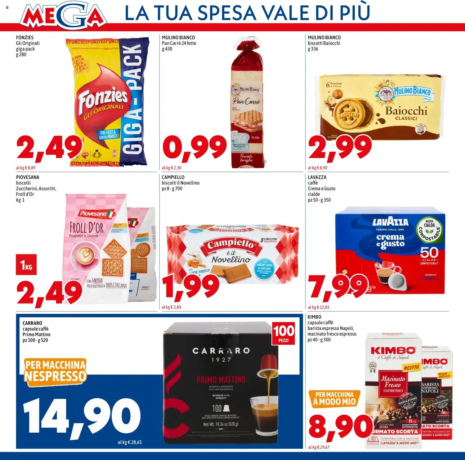 Volantino Mega del 26.02.2026 | Pagina: 10 | Prodotti: Crema, Caffè, Biscotti, Lavazza