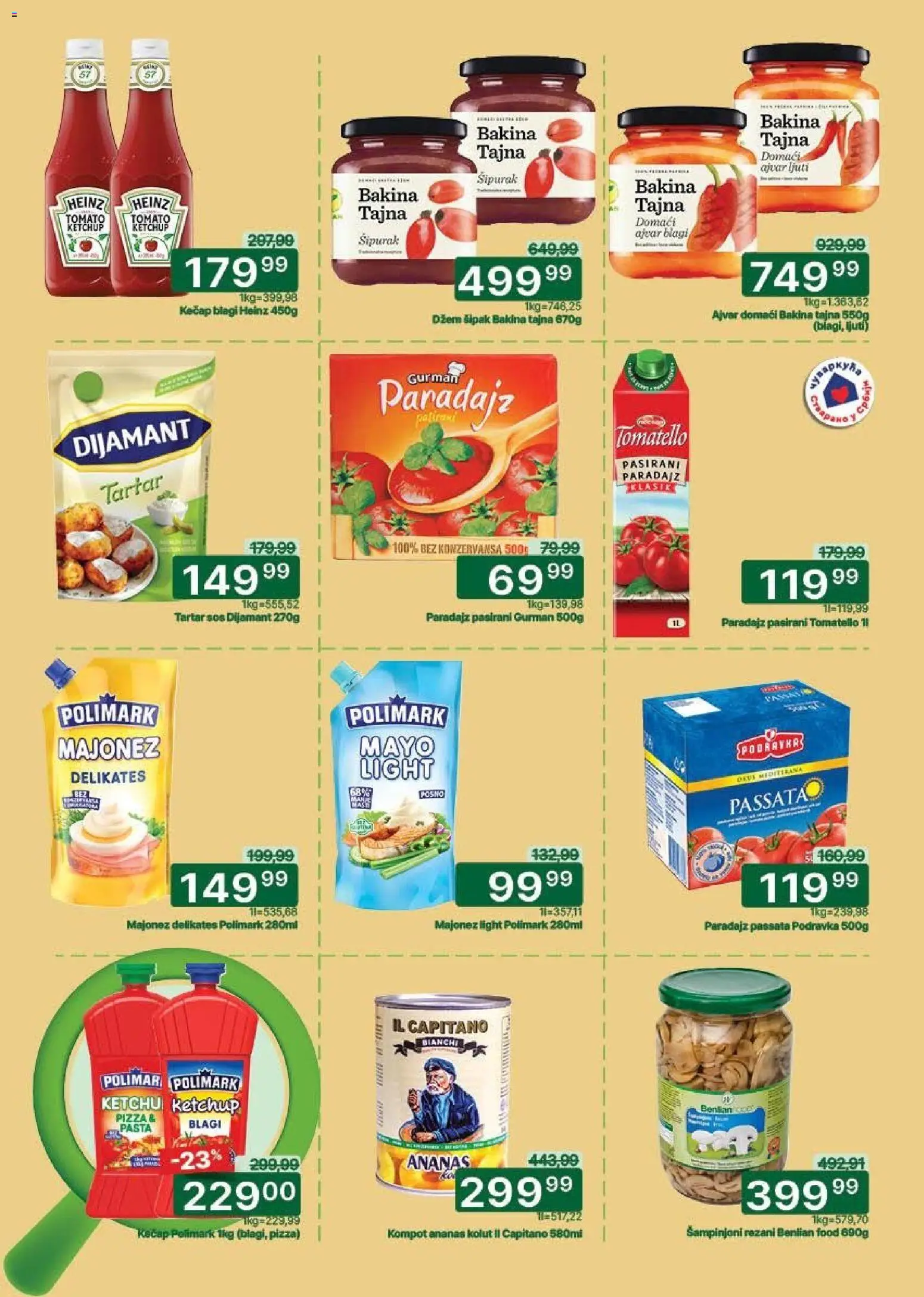 Univerexport katalog - važi od 27.04.2026 | Strana: 14 | Proizvode: Ananas, Majonez, Šampinjoni, Heinz