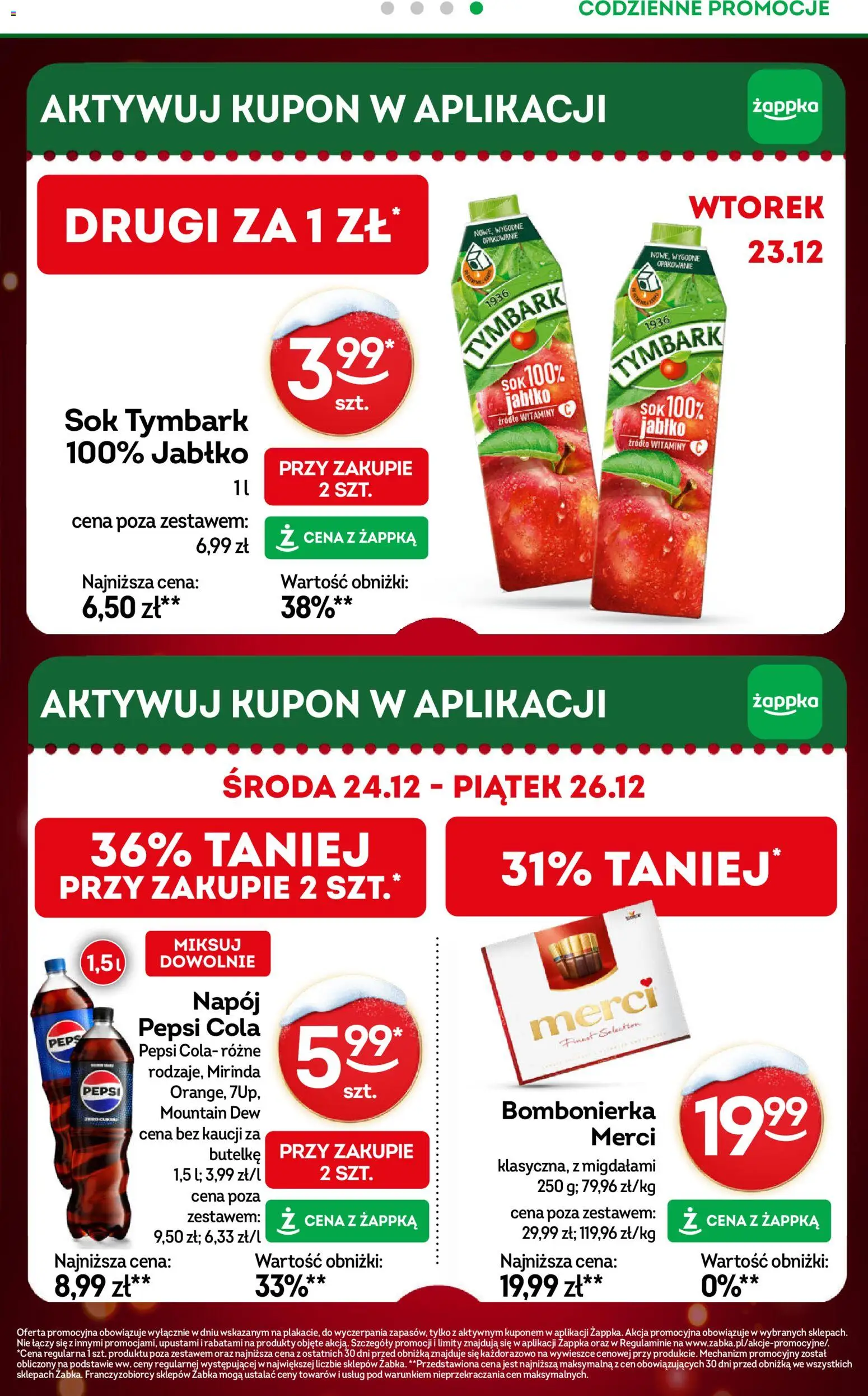Żabka Gazetka od 17.12.2025 | Strona: 5 | Produkty: Bombonierka, Merci, Pepsi, Sok