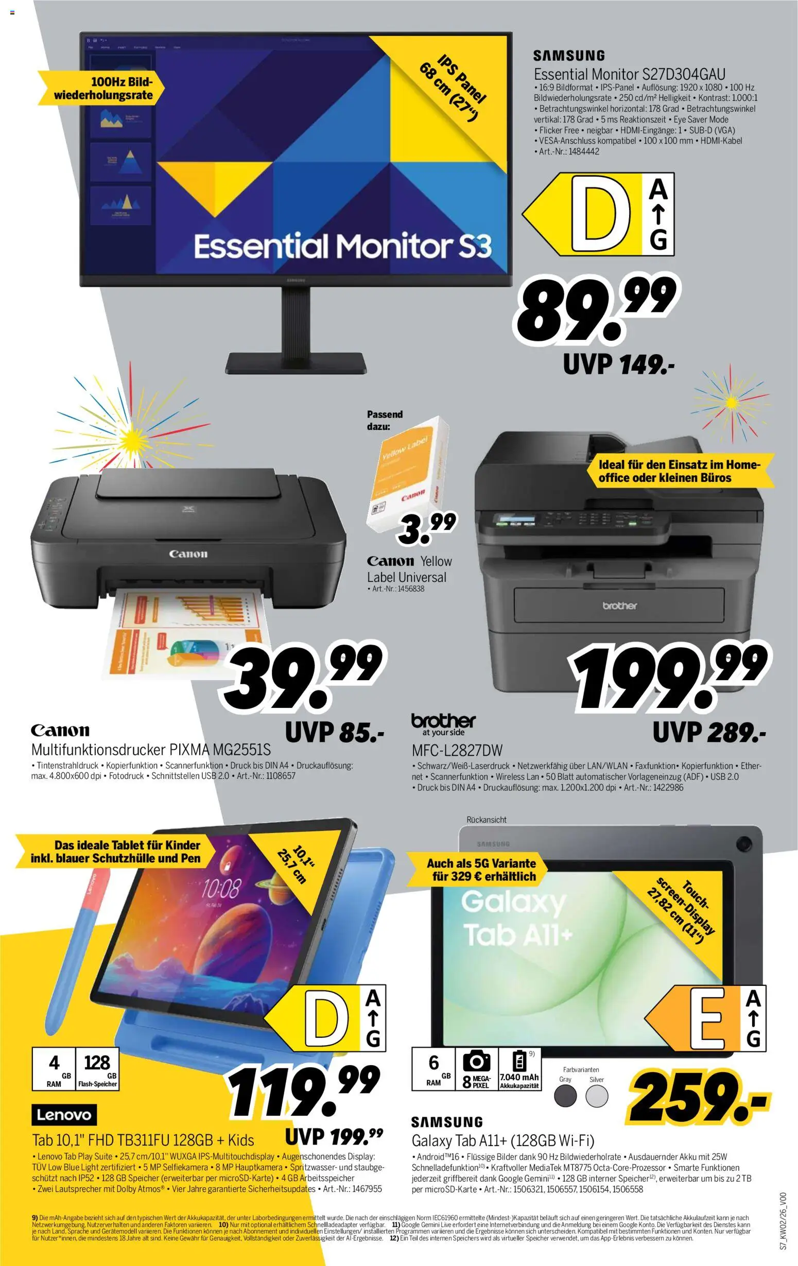 Medimax Prospekt 	 – gültig ab 03.01.2026 | Seite: 7 | Produkte: Lenovo, USB, Samsung, Tablet