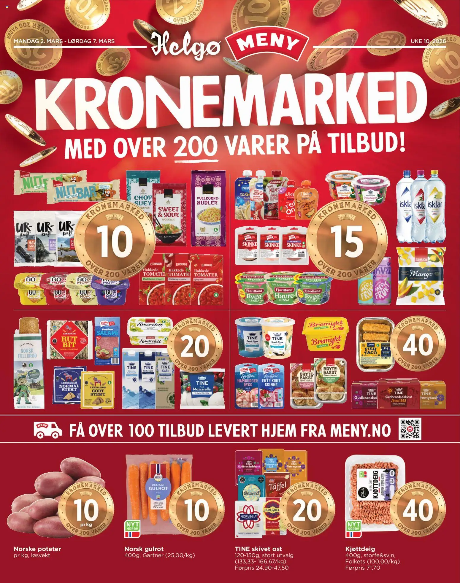 {H1} | Side: 1 | Produkter: Salami, Gulrot, Taco, Kolasås