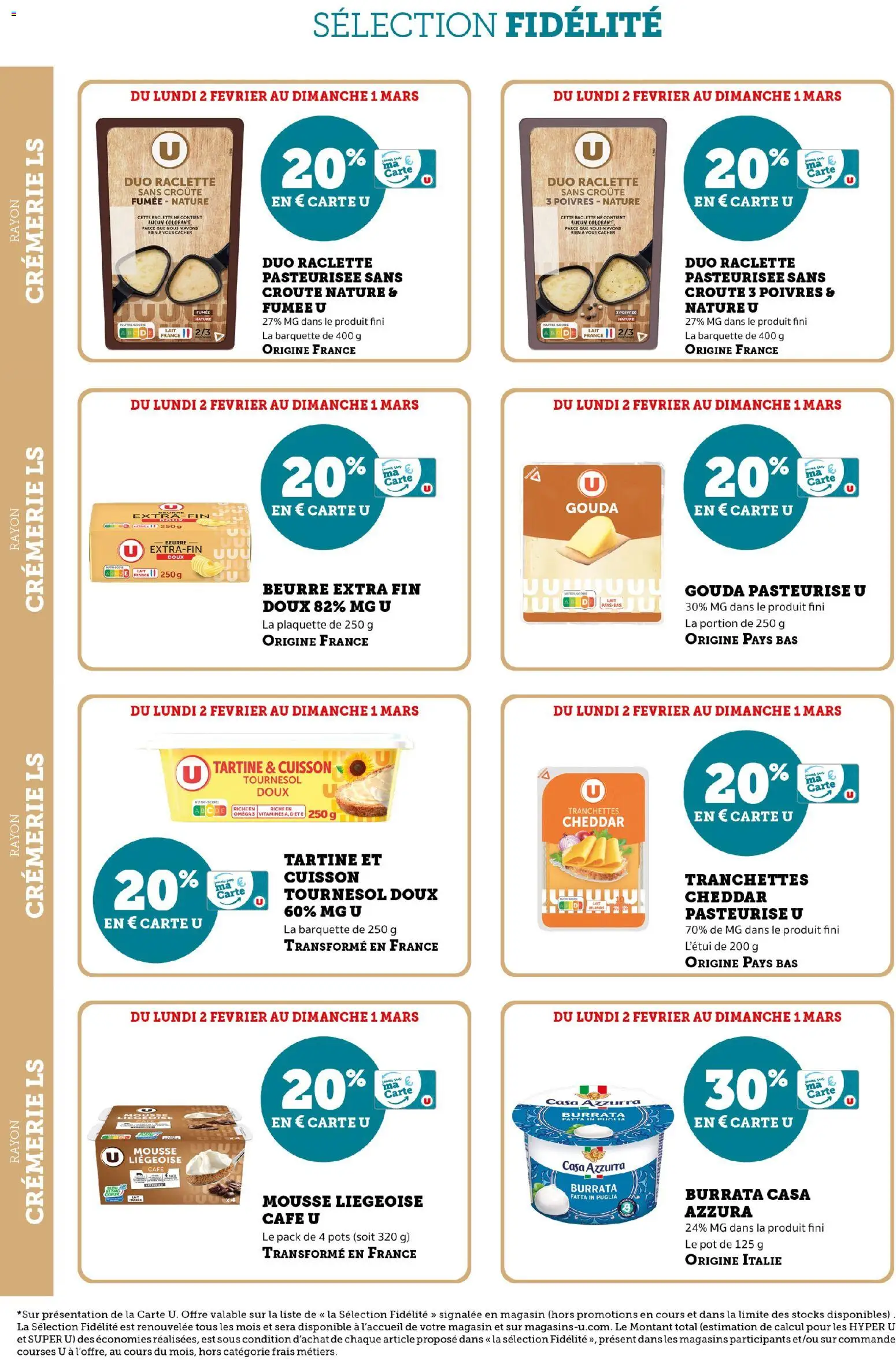 {H1} | Page: 4 | Produits: Mousse, Raclette, Café, Burrata