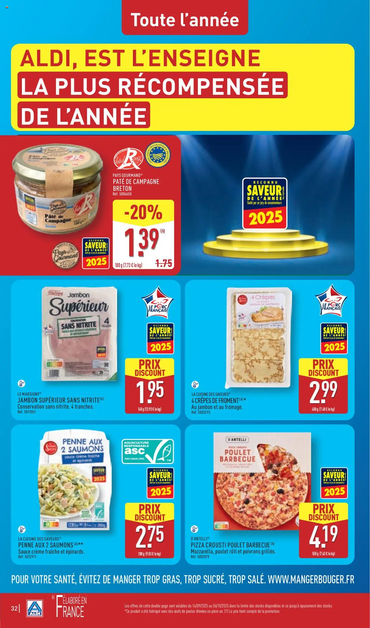  | Page: 34 | Produits: Œufs, Pizza, Porc, Crème fraiche