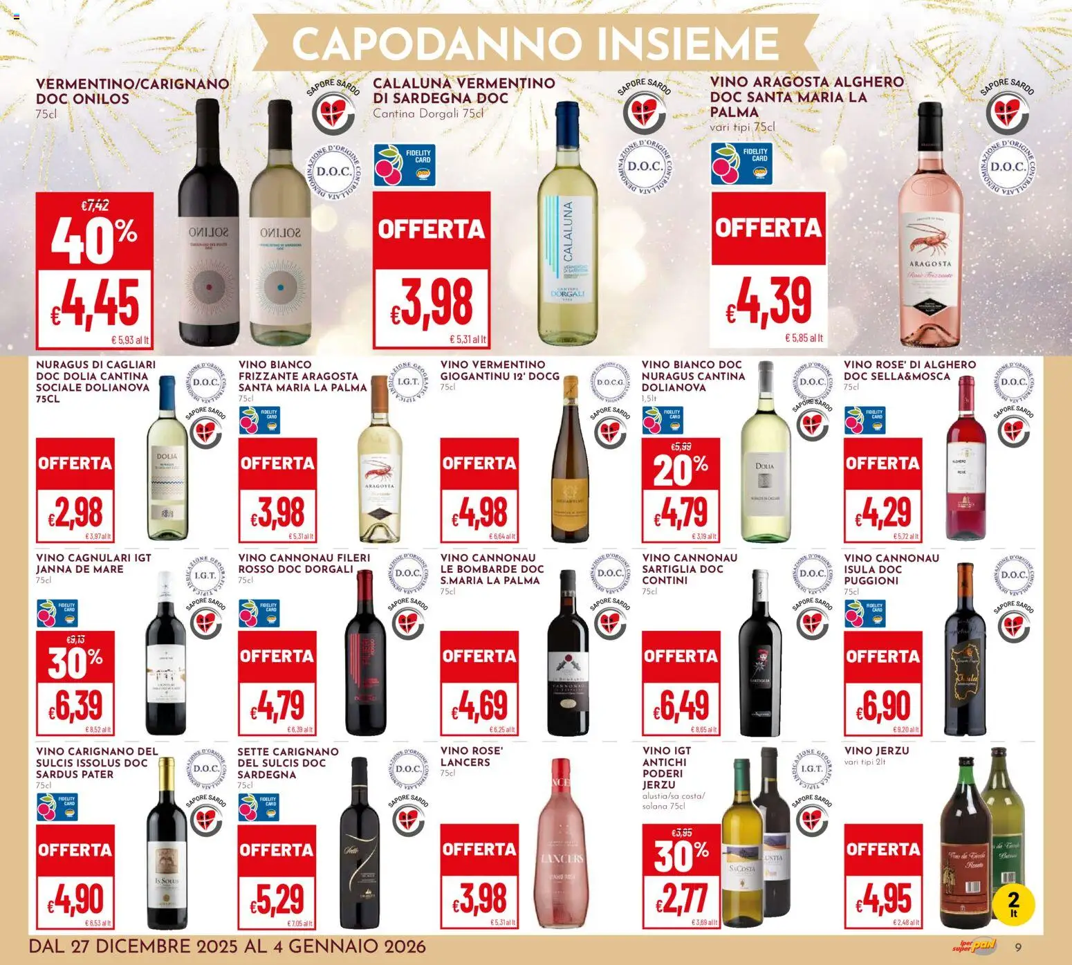 Volantino Pan del 27.12.2025 | Pagina: 9 | Prodotti: Vino, Vino bianco