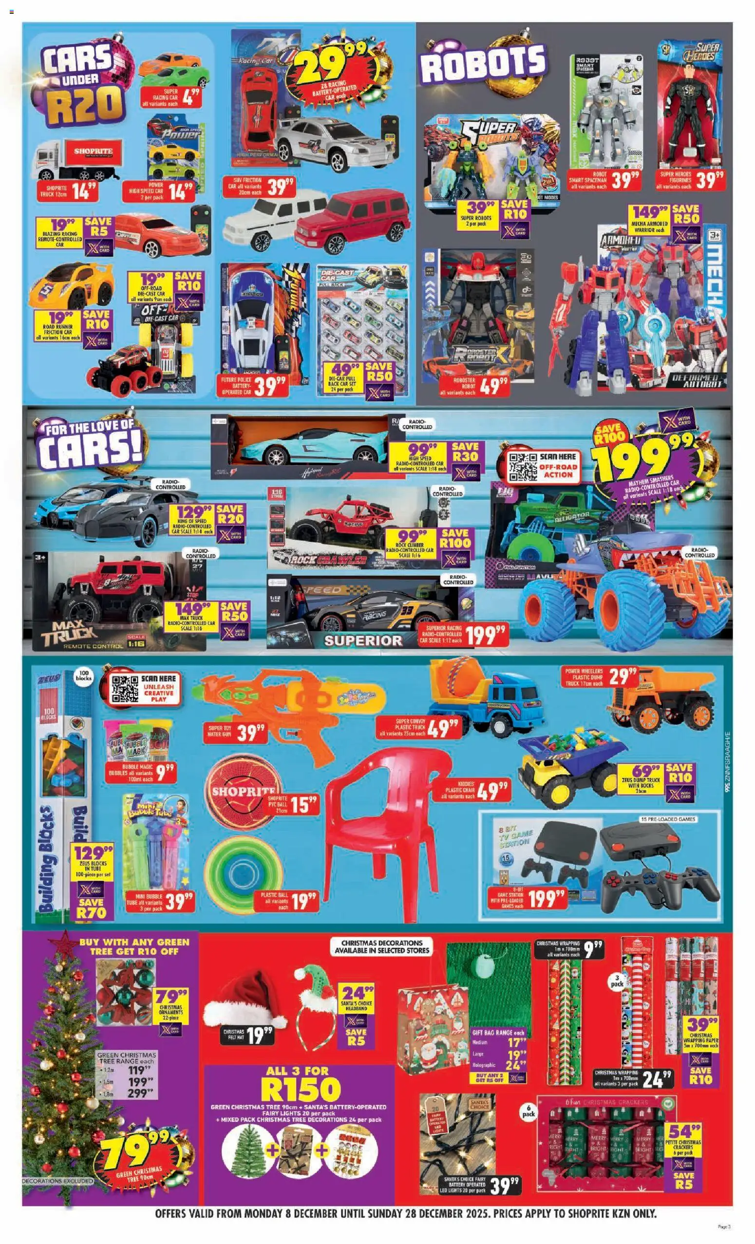 New Shoprite catalogue – valid from 08.12.2025 | Page: 3 | Products: Games, Scale, Chair, Battery