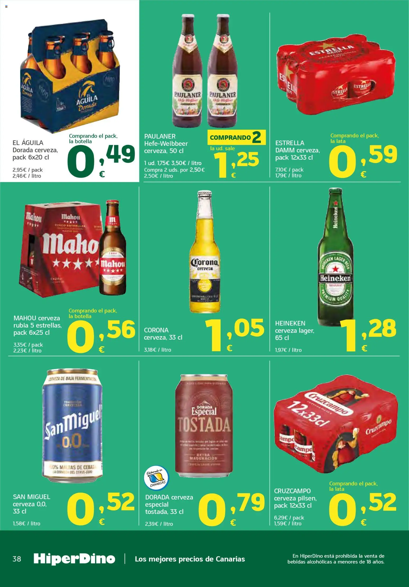 HiperDino folleto │ válido desde el 23.04.2026 | Página: 38 | Productos: Cerveza, Σπανάκι