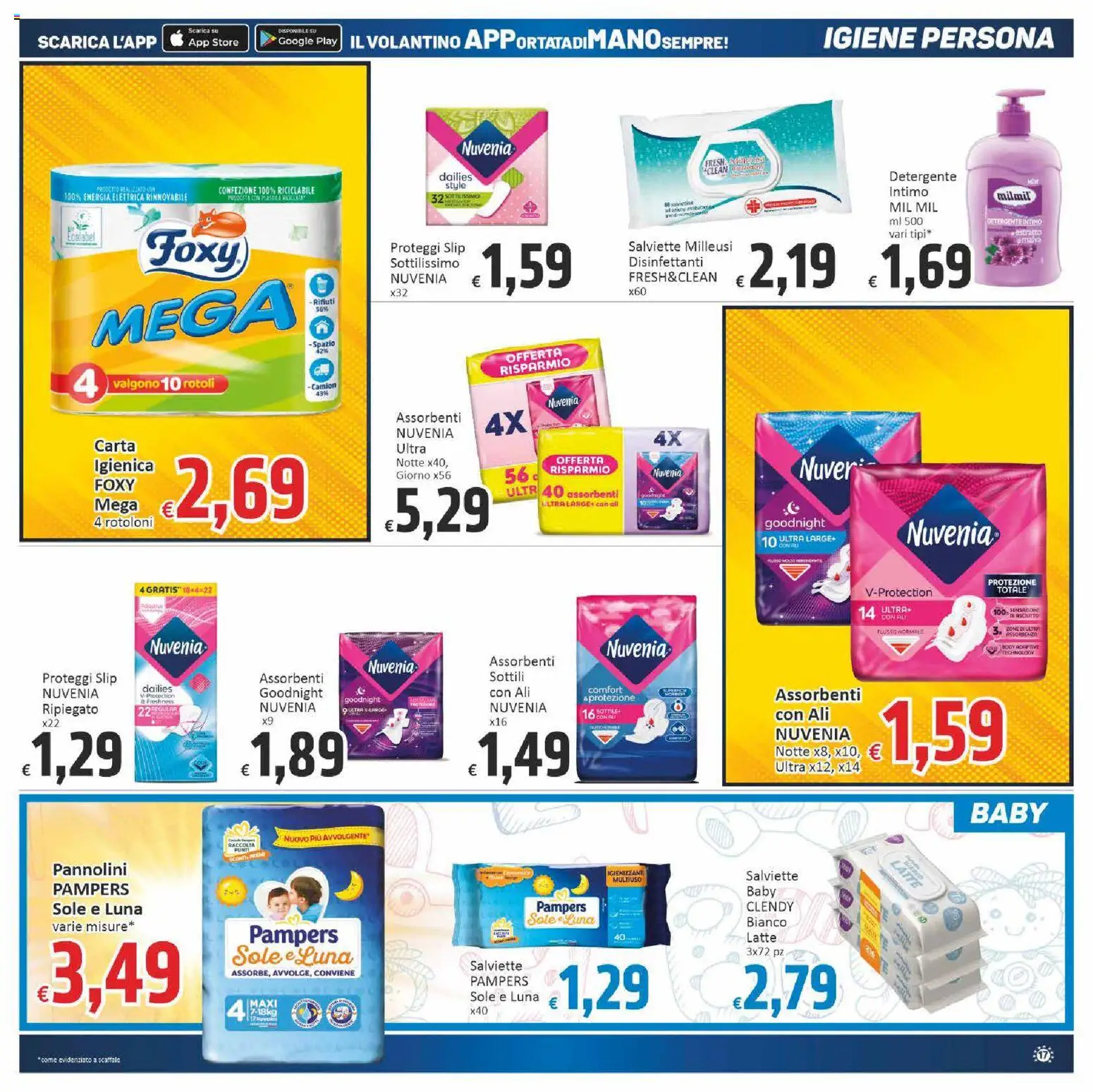 Volantino Paghi Poco del 07.01.2026 | Pagina: 17 | Prodotti: Detergente, Slip, Pampers, Scaffale