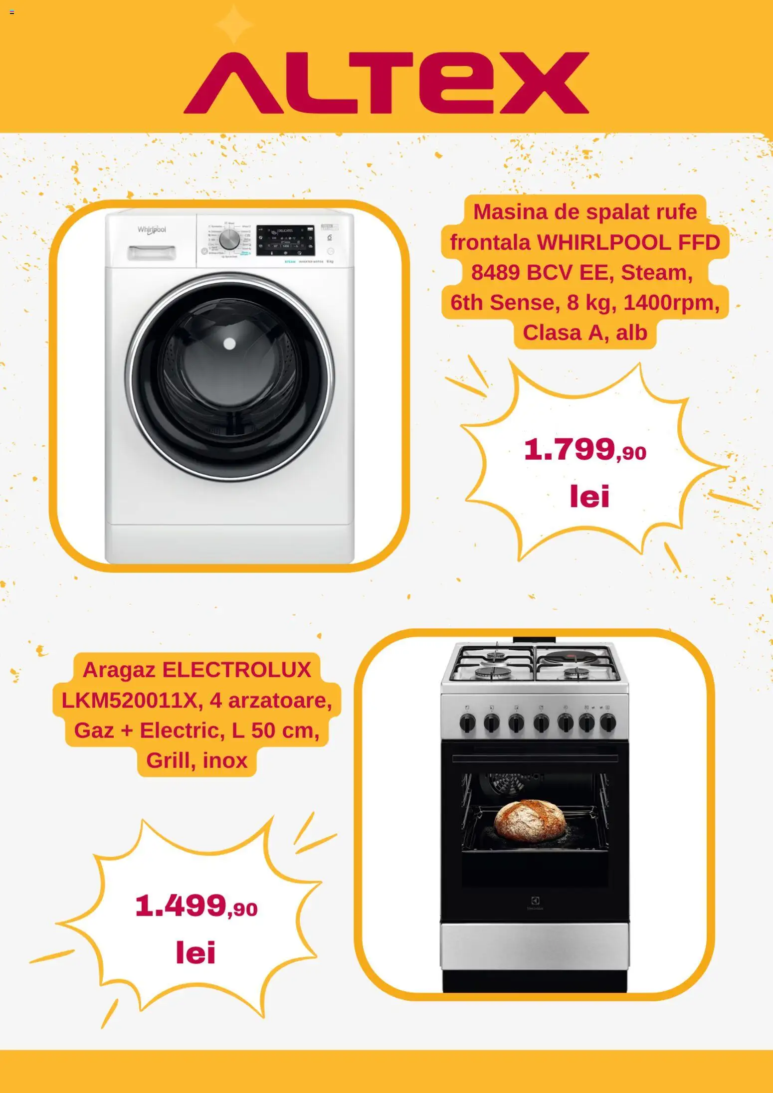 Noul catalog Altex – valabil de la 11.12.2025 | Pagină: 6 | Produse: Mașină De Spălat, Aragaz