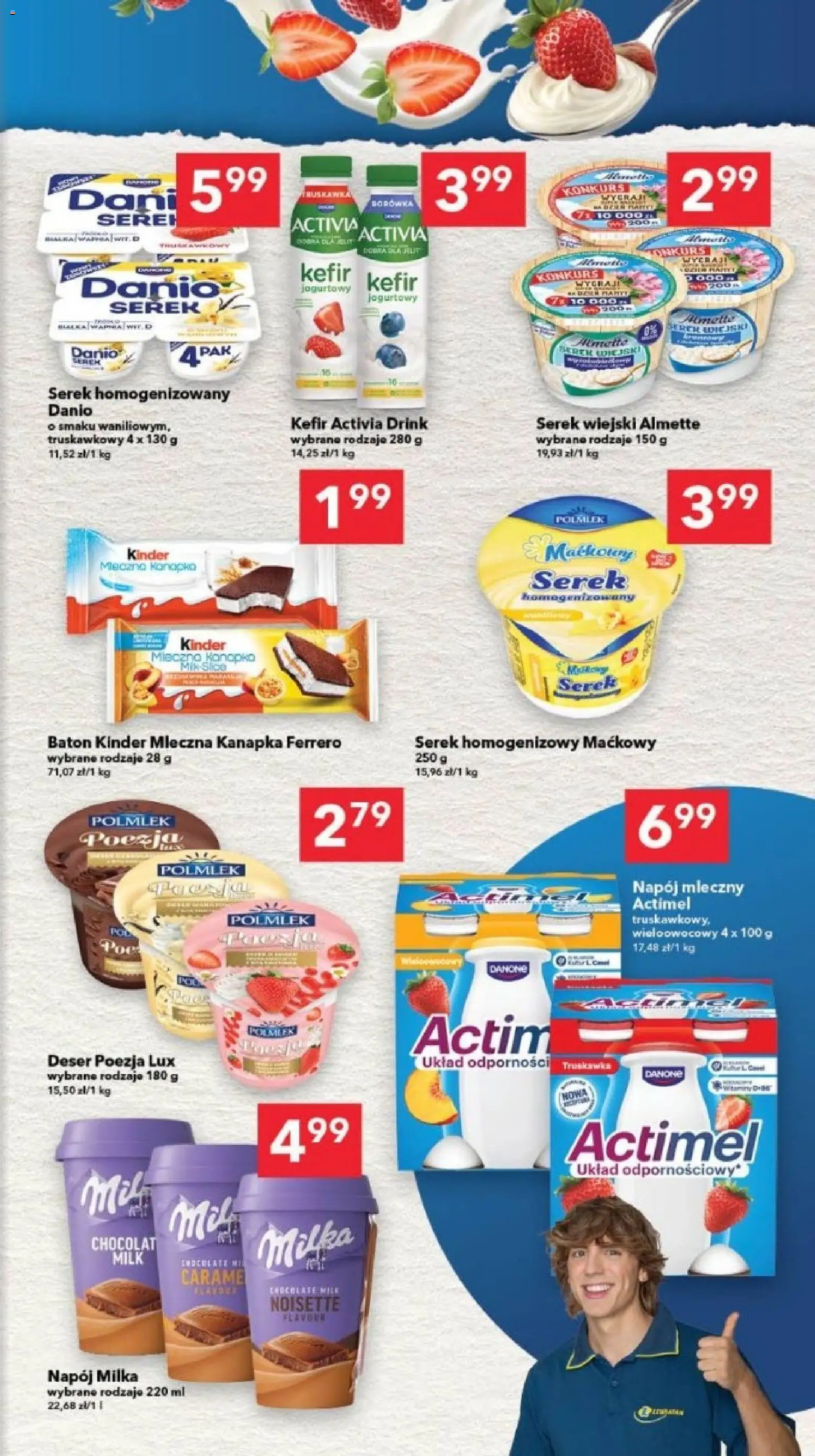Lewiatan gazetka - Gdańsk od 23.04.2026 | Strona: 9 | Produkty: Kefir, Serek homogenizowany, Milka, Serek wiejski