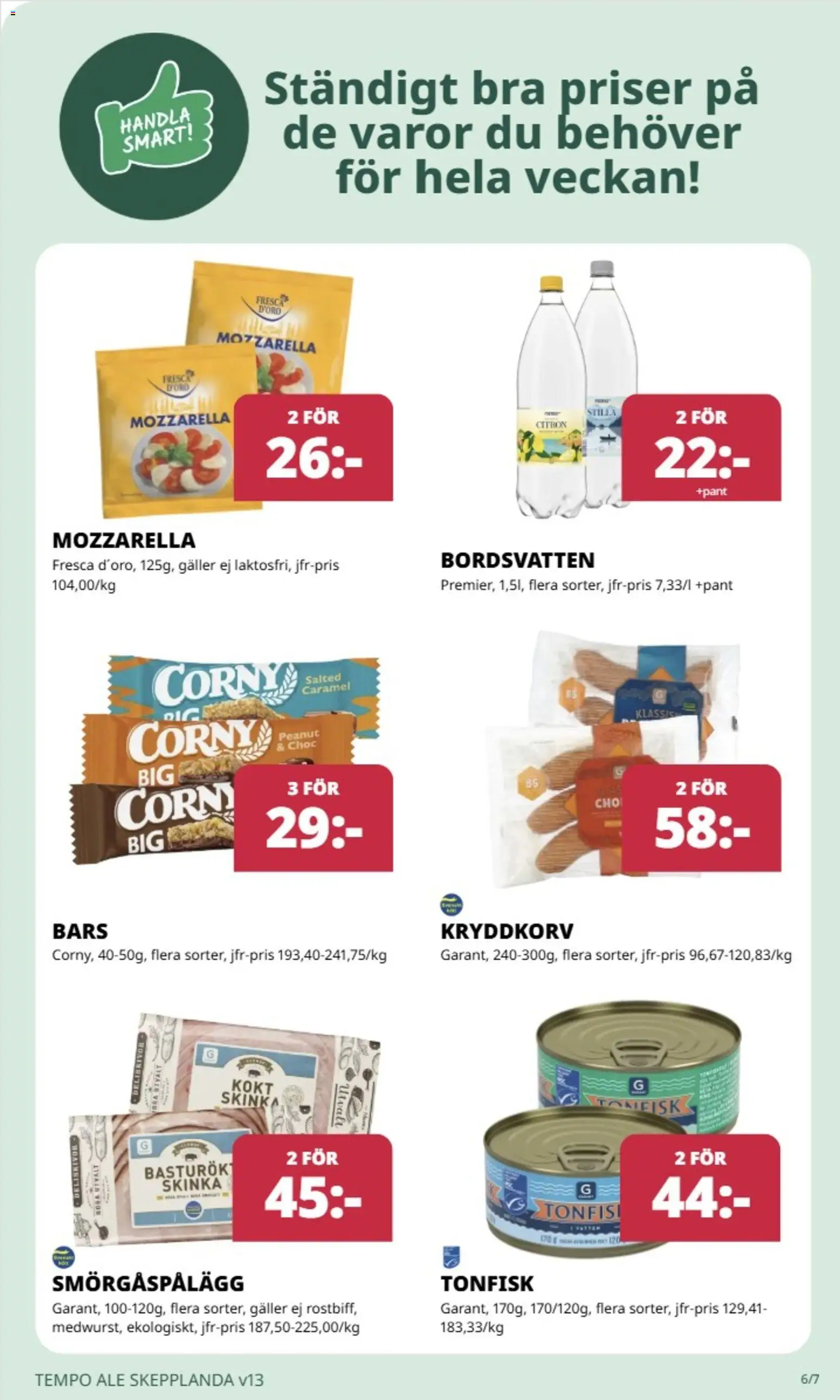 Tempo reklamblad aktuell från 30.03.2026 | Sida: 6 | Produkter: Smörgåspålägg, Skinka, Tonfisk, Citron