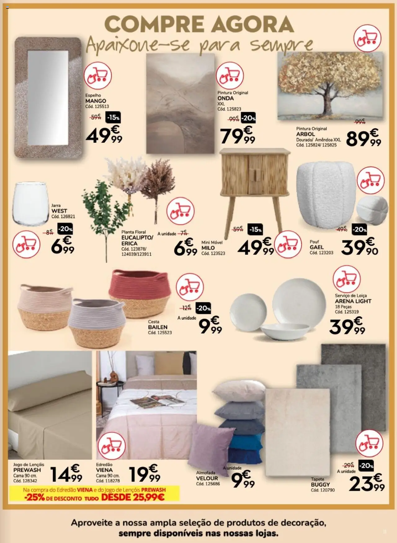 Conforama folheto │ válido de 25.09.2025 | Página: 11 | Produtos: Lençóis, Jarra, Cama, Espelho