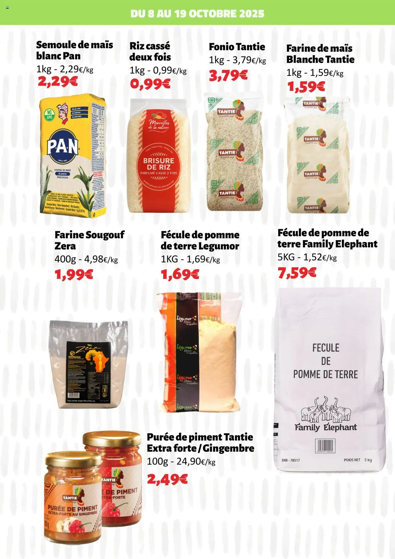 {H1} | Page: 6 | Produits: Mais, Semoule, Gingembre, Farine de maïs