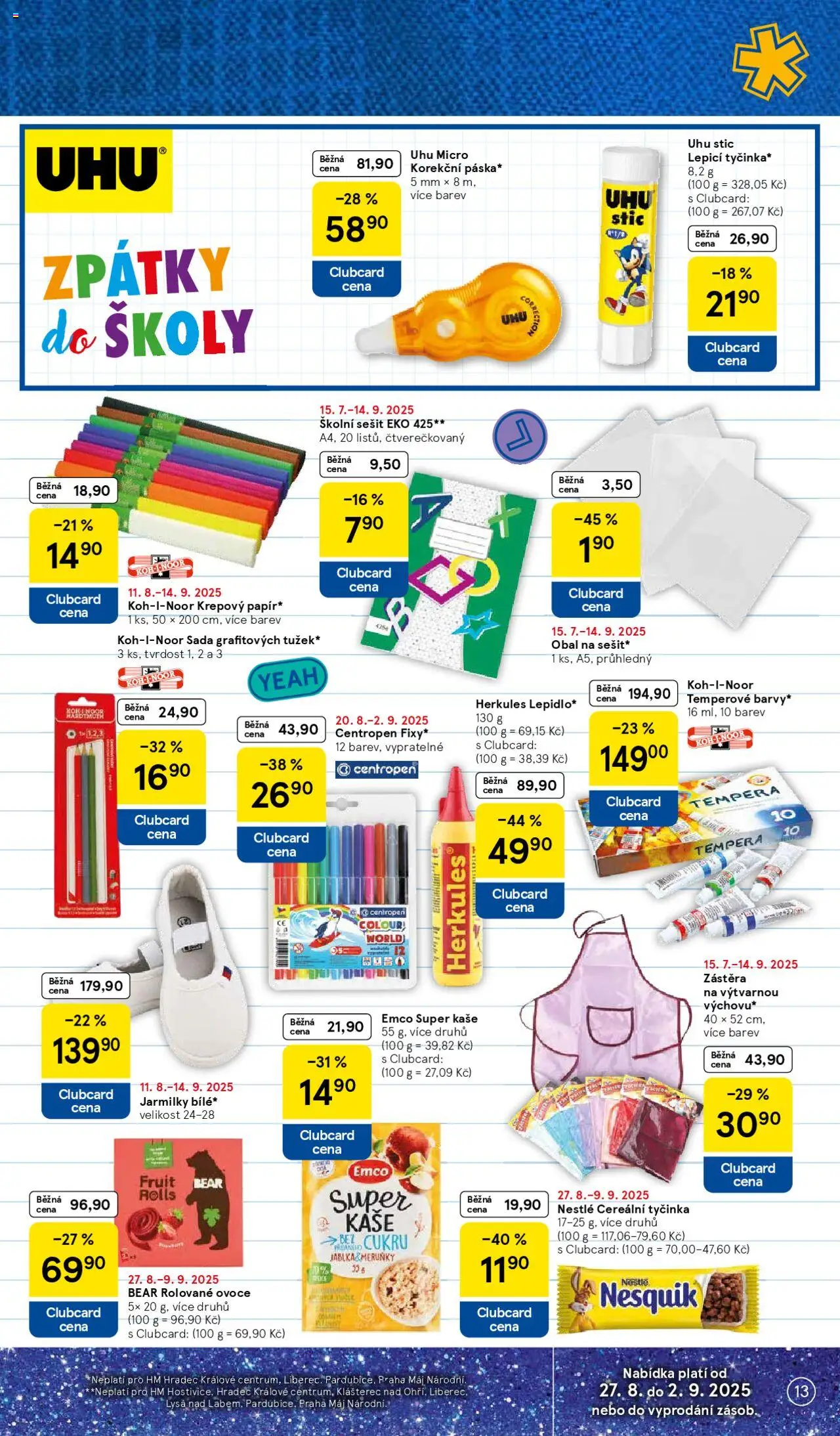 Tesco leták - Hypermarket od 27.08.2025 | Strana: 13 | Produkty: Ovoce, Notebook, Zástěra, Kaše