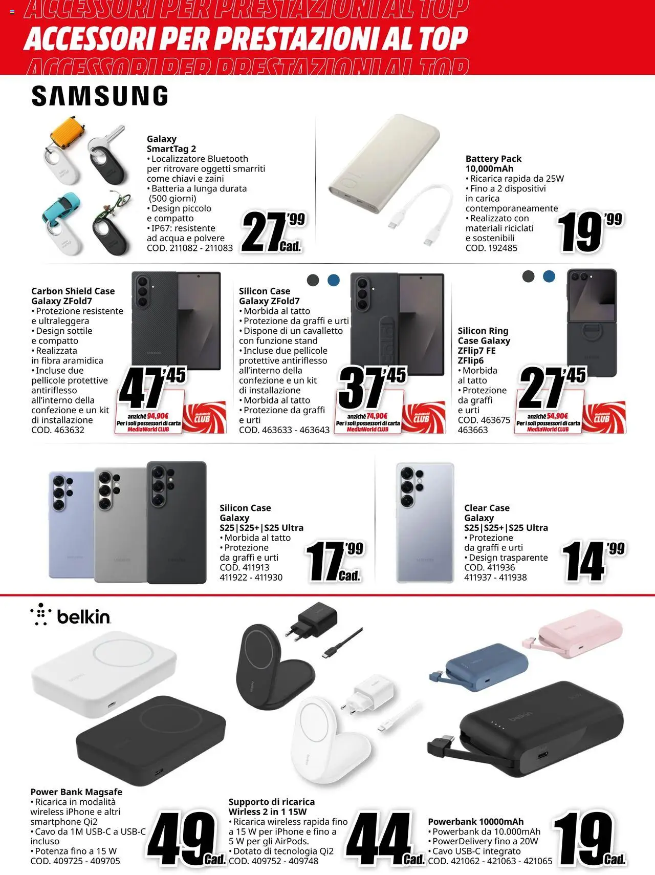 Volantino Media World del 21.08.2025 | Pagina: 2 | Prodotti: Samsung Galaxy, Smartphone, Cavo, Samsung