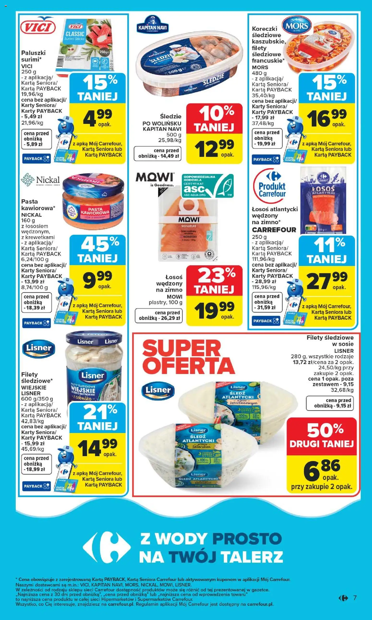 Carrefour gazetka od 09.03.2026 | Strona: 9 | Produkty: Karta, Łosoś atlantycki, Surimi, Łosoś