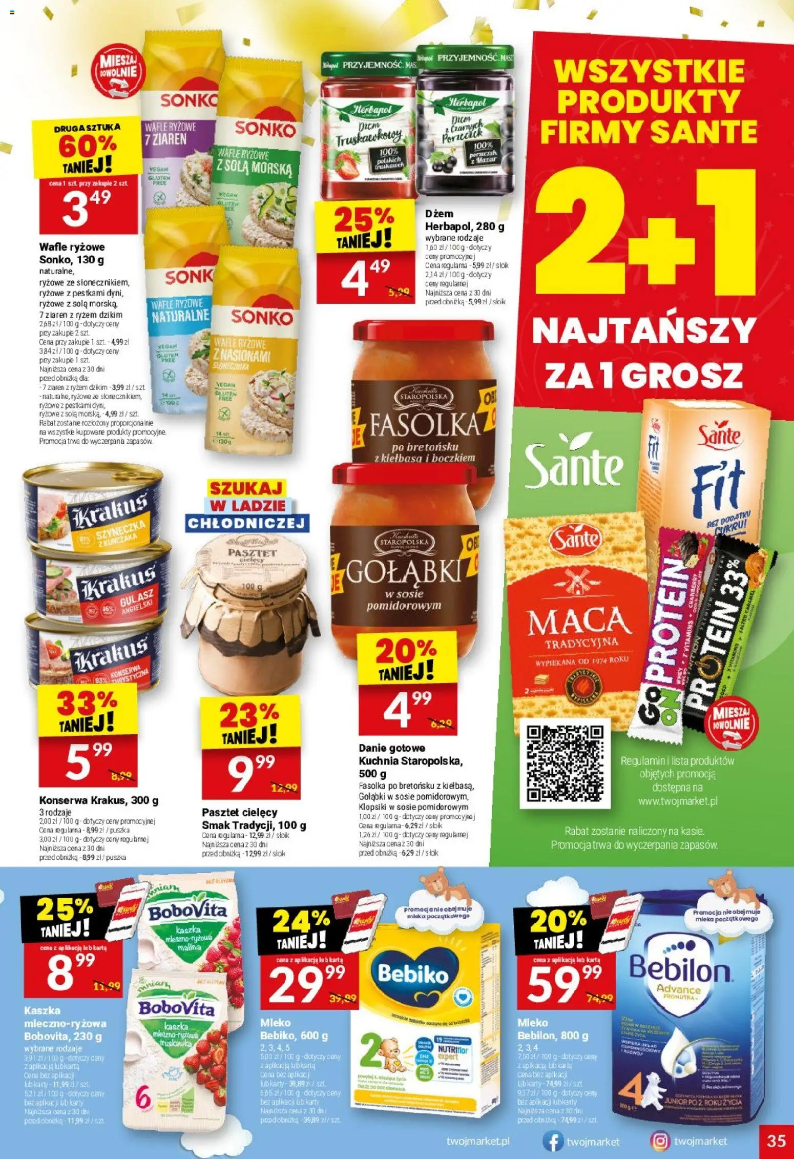 Twój Market Gazetka od 29.12.2025 | Strona: 35 | Produkty: Mleka, Wafle ryżowe, Mleko, Gulasz