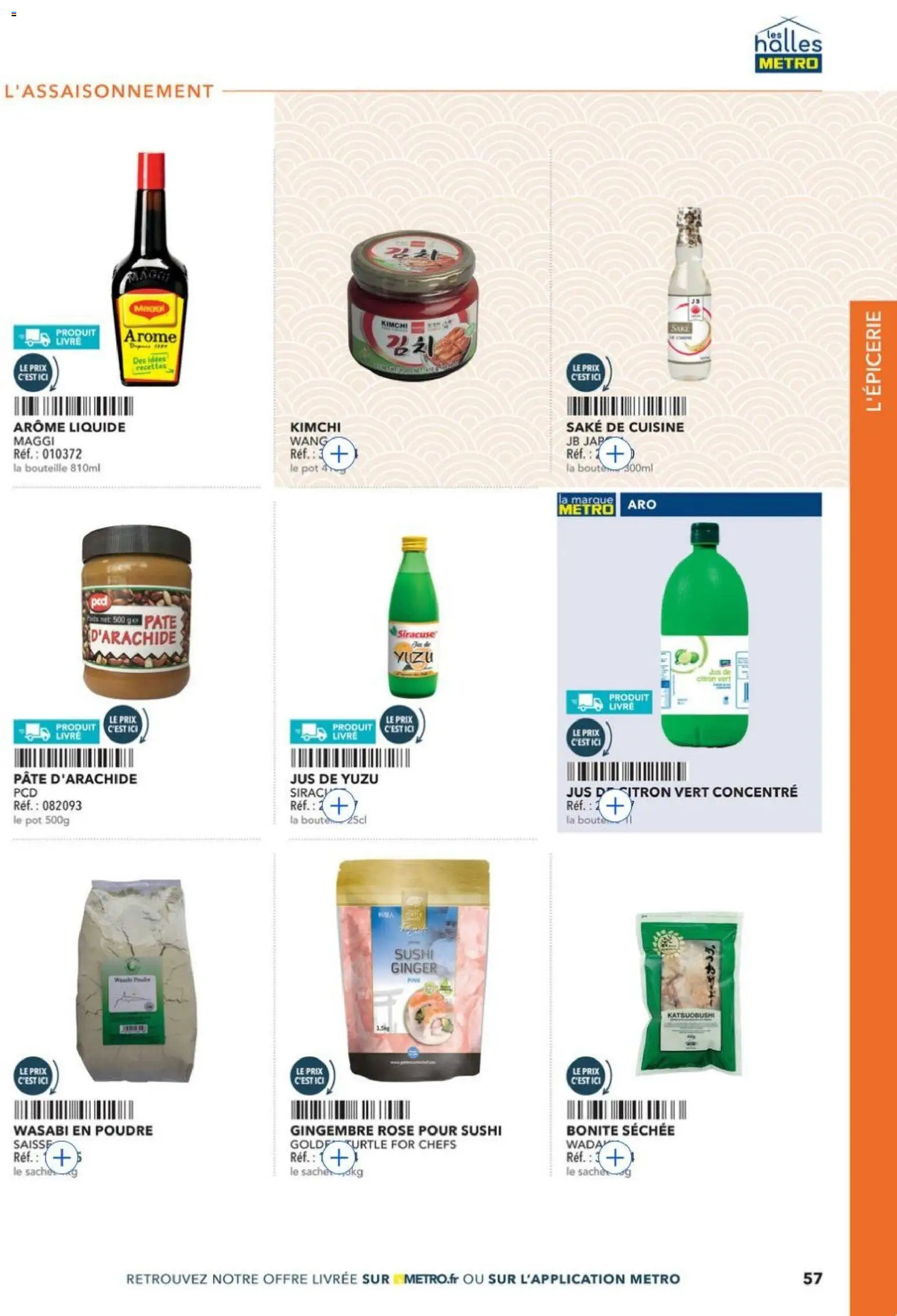 {H1} | Page: 57 | Produits: Poudre, Gingembre, Wasabi, Livre