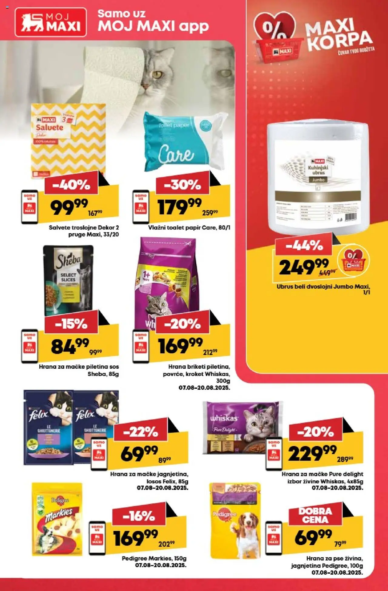 Maxi katalog - važi od 14.08.2025 | Strana: 33 | Proizvode: Toalet papir, Hrana za mačke, Sos, Piletina