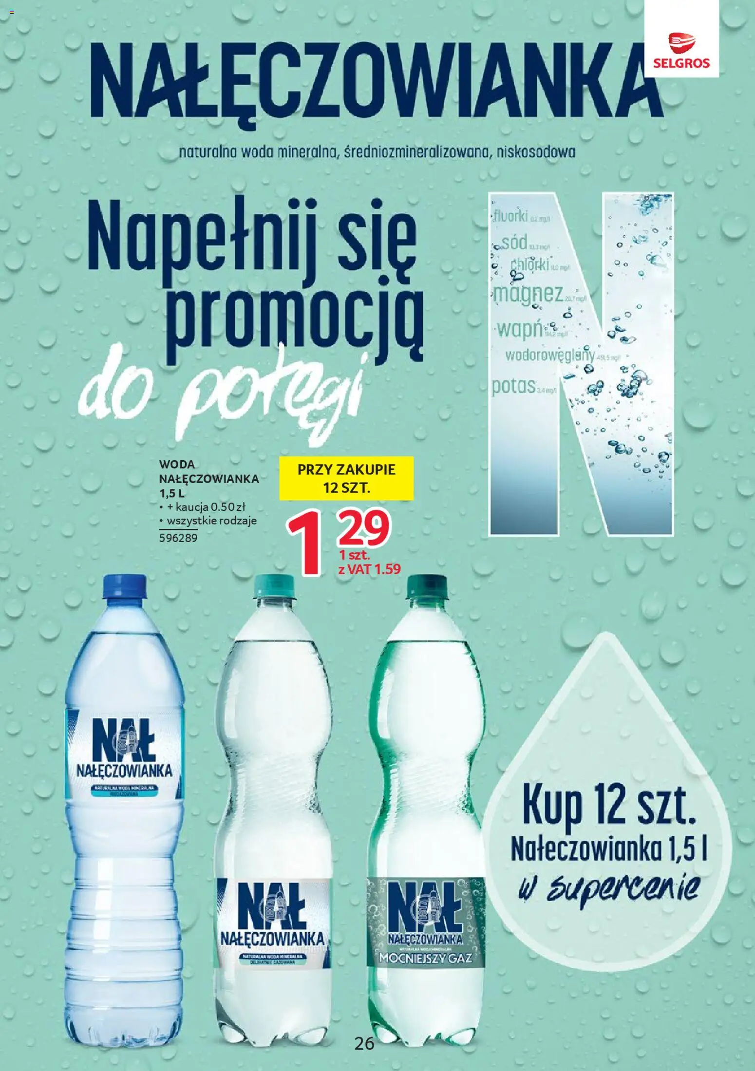 Selgros cash&carry gazetka - Markowe produkty od 23.04.2026 | Strona: 26 | Produkty: Woda