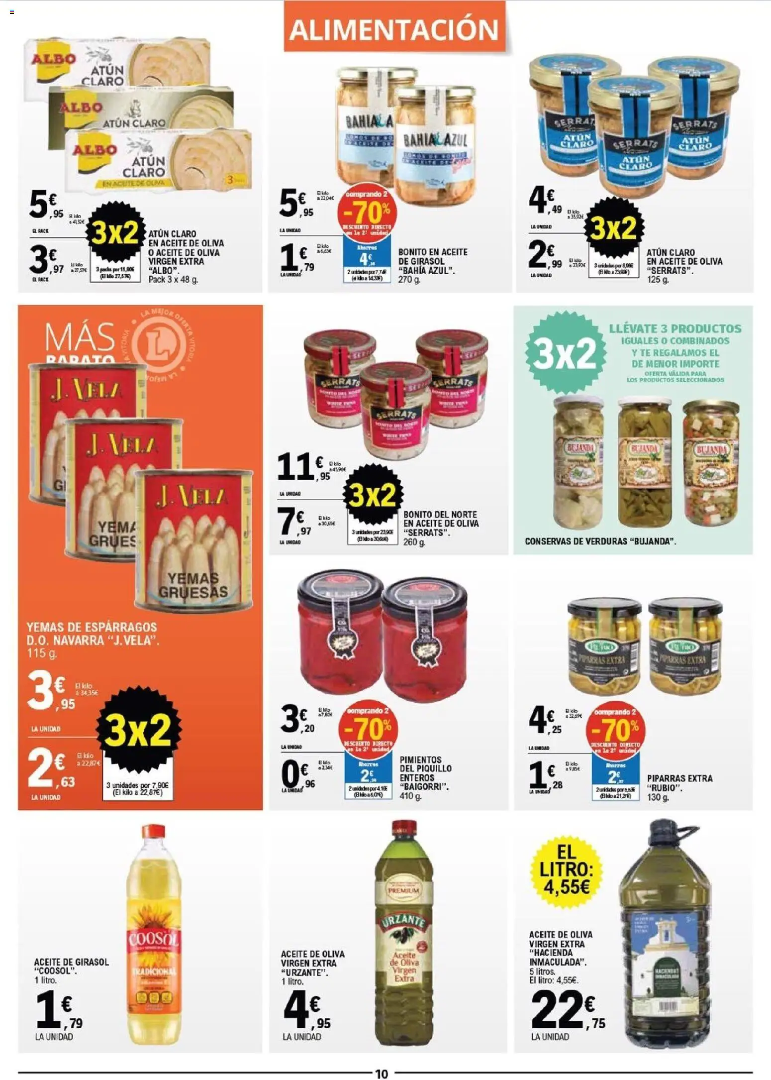 E.Leclerc folleto │ válido desde el 29.10.2025 | Página: 10 | Productos: Aceite, Aceite de oliva, Aceite de girasol, Atún claro