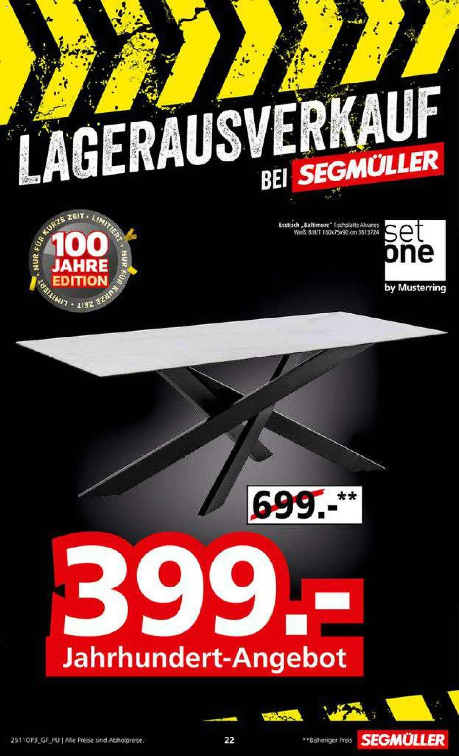 Segmüller Lagerausverkauf bei Segmüller – gültig ab 22.11.2025 | Seite: 22 | Produkte: Esstisch