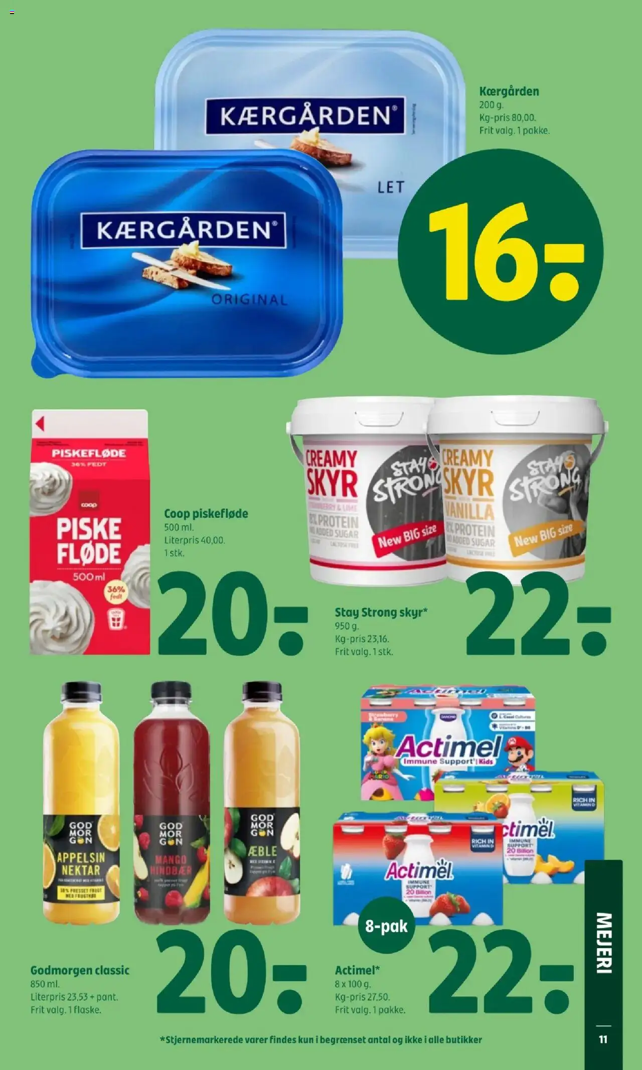Coop 365 tilbudsavis – gyldig fra 02.10.2025 | Side: 13 | Produkter: Juice, Skyr, Fløde, Hindbær