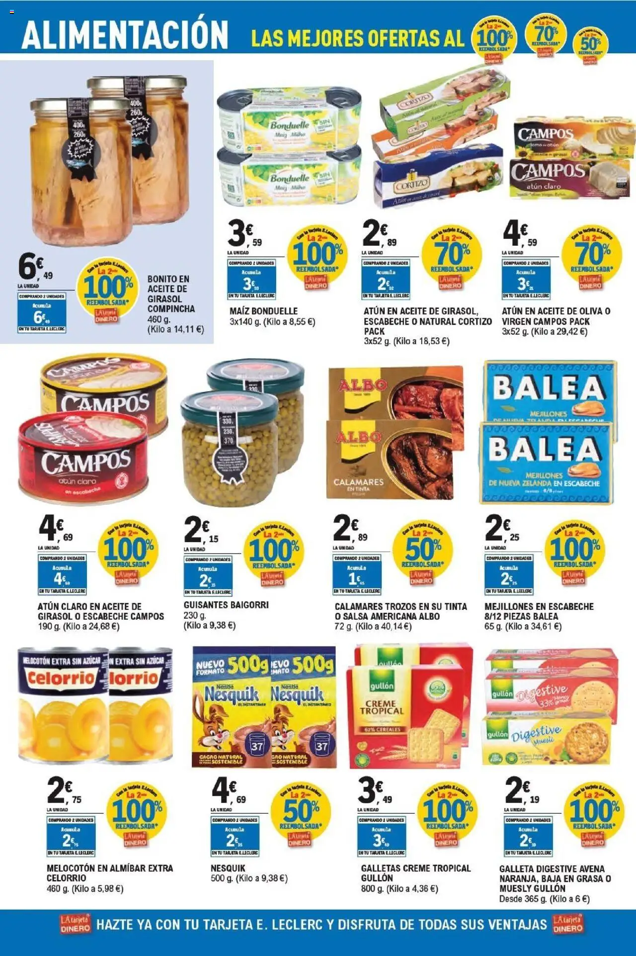 E.Leclerc folleto │ válido desde el 22.10.2025 | Página: 18 | Productos: Aceite, Galletas, Φρυγανιές σικάλεως, Atún claro