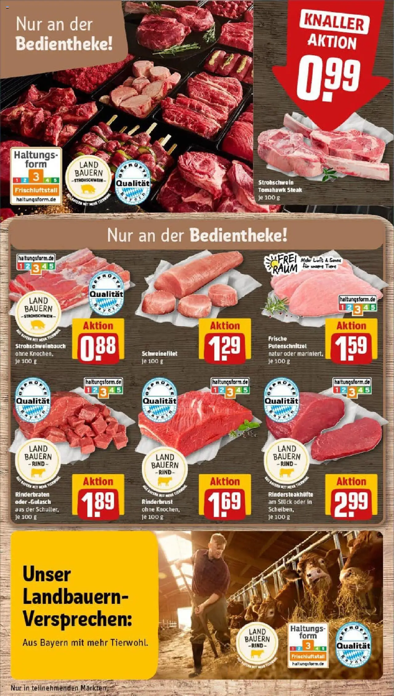 Rewe prospekt Riedering	 – gültig ab 06.10.2025 | Seite: 8 | Produkte: Rinderbraten, Schweinefilet, Putenschnitzel, Steak