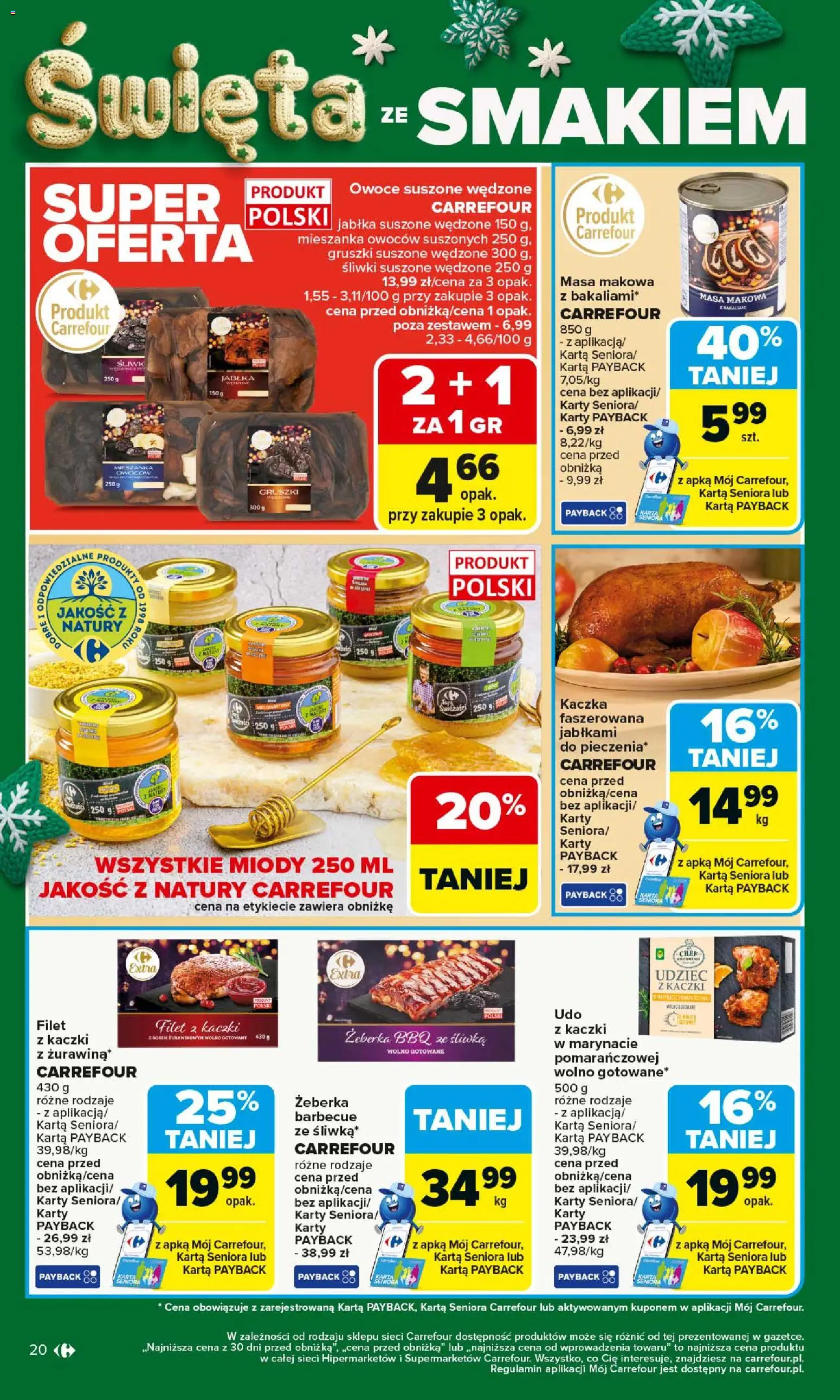 Carrefour Gazetka od 08.12.2025 | Strona: 24 | Produkty: Filet z kaczki, Żurawina, Jabłka, Owoce