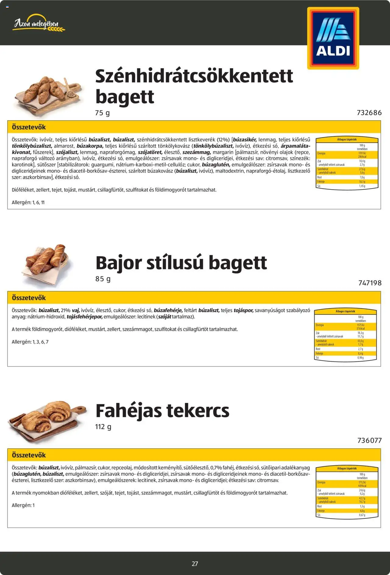 Aldi akciós ujság - amely érvényes a következő dátumtól: 26.08.2024 | Oldal: 27 | Termékek: Burek, Fehérje, Alma, Tészta